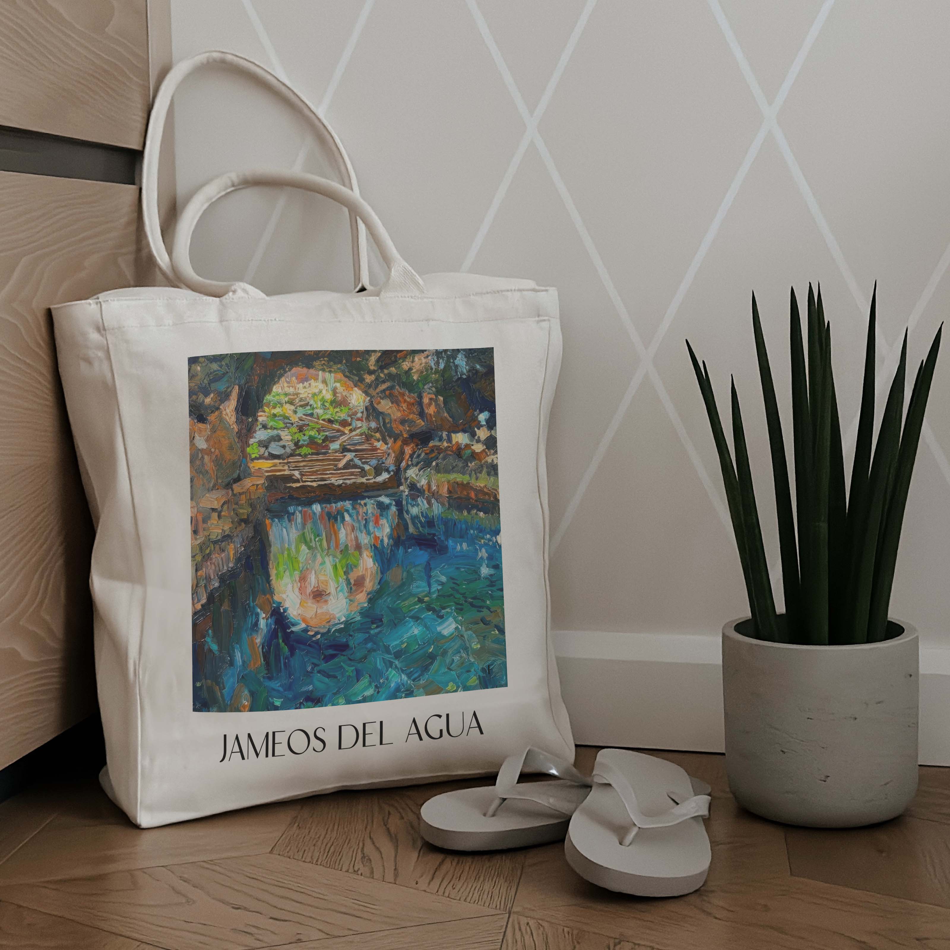 jameos-del-agua-lanzarote-spanien-einkaufstasche-oil-painting-oelgemaelde