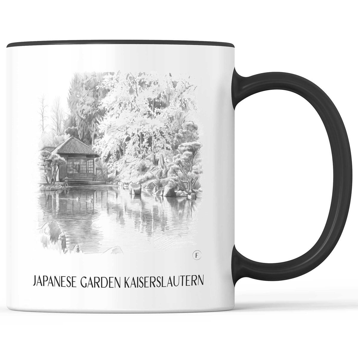 Japanischer Garten Kaffeebecher - Kaiserslautern - Deutschland Becher - Kaffeetasse im Zeichnung Stil