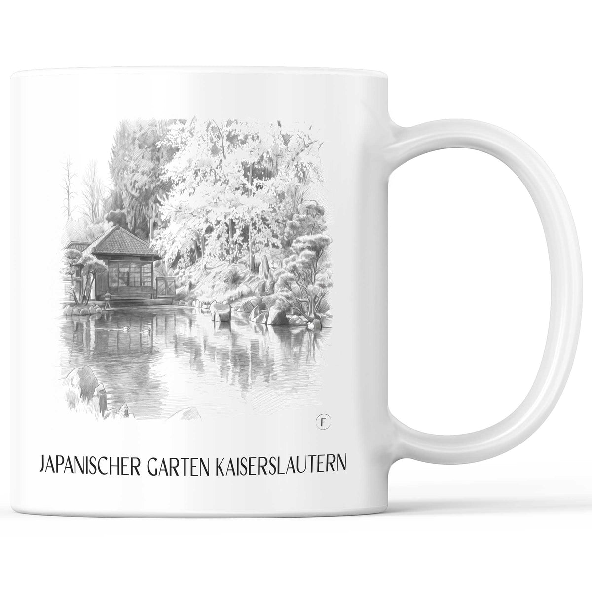 Japanischer Garten Kaffeebecher - Kaiserslautern - Deutschland Becher - Kaffeetasse im Zeichnung Stil