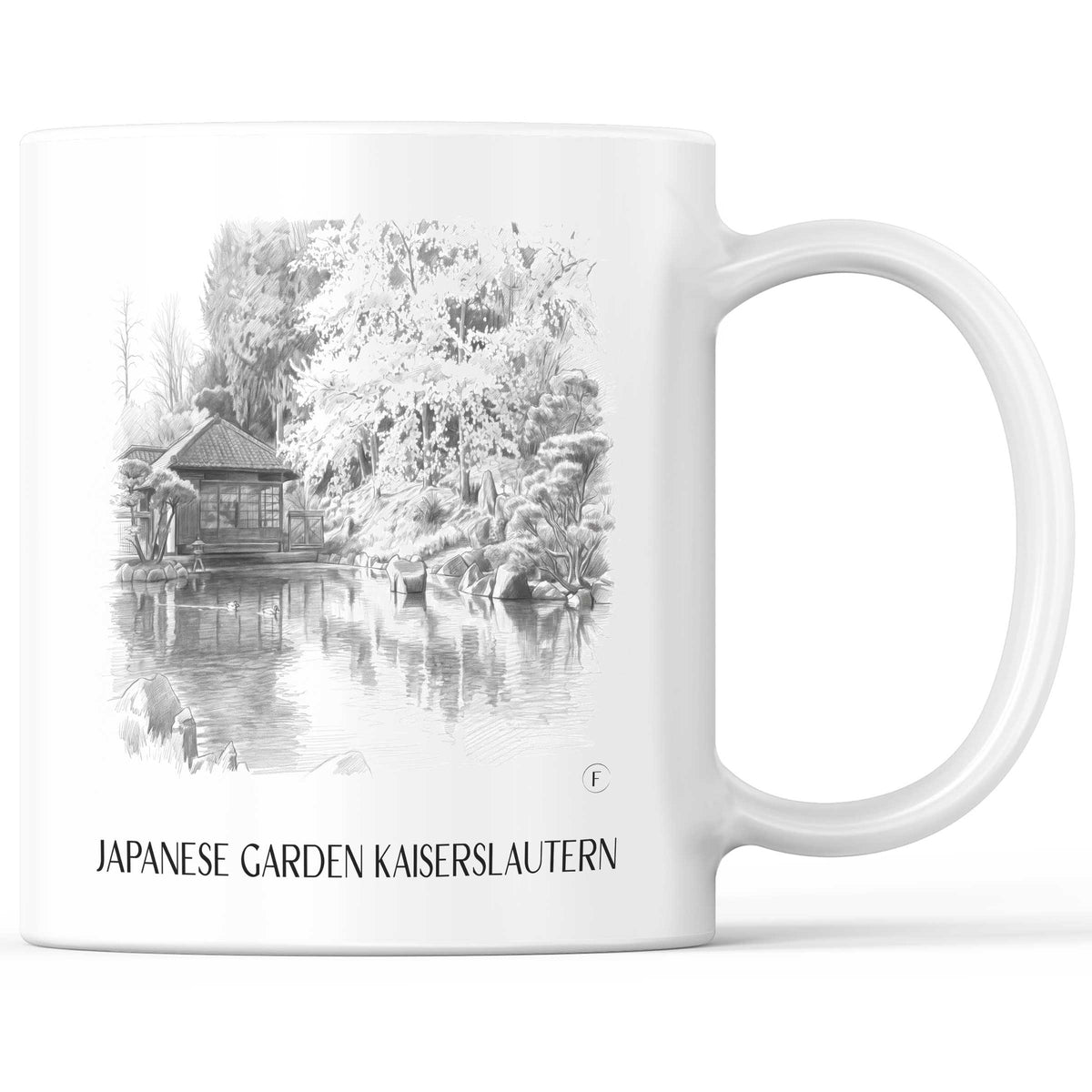 Japanischer Garten Kaffeebecher - Kaiserslautern - Deutschland Becher - Kaffeetasse im Zeichnung Stil
