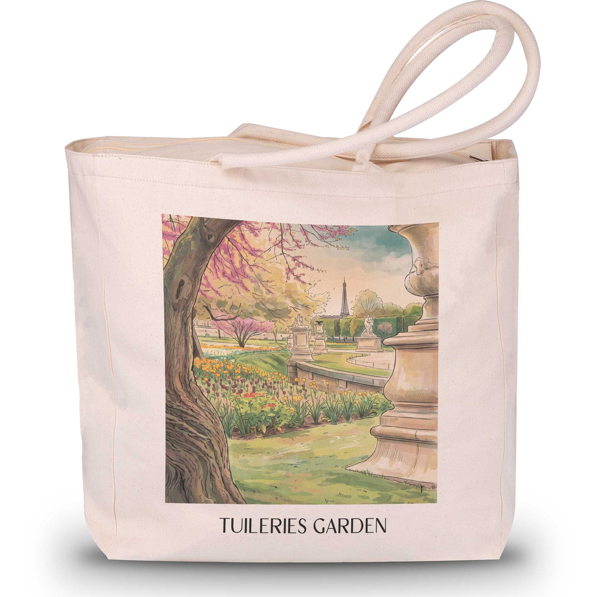 Jardin des Tuileries Shopping Tasche - Paris - Frankreich Tote Bag - Einkaufstasche im Aquarell Stil - favplace