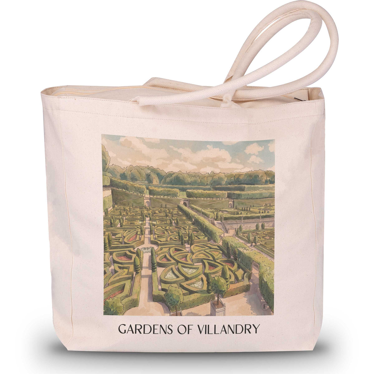 Jardins de Villandry Shopping Tasche - Val de Loire - Frankreich Tote Bag - Einkaufstasche im Aquarell Stil - favplace