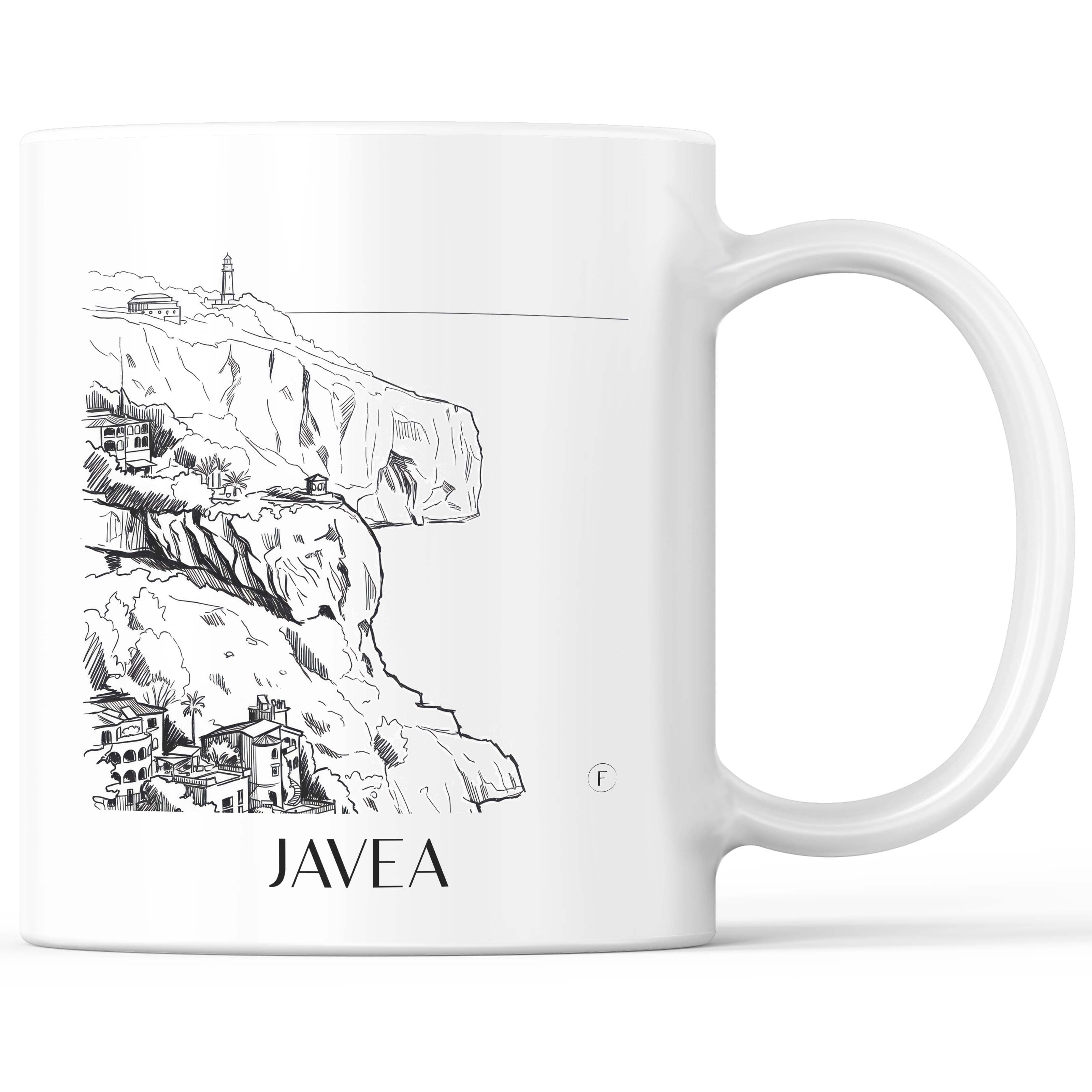 Javea Kaffeebecher - Spanien - Spanien und Spanien Becher - Kaffeetasse im Skizze Stil - favplace