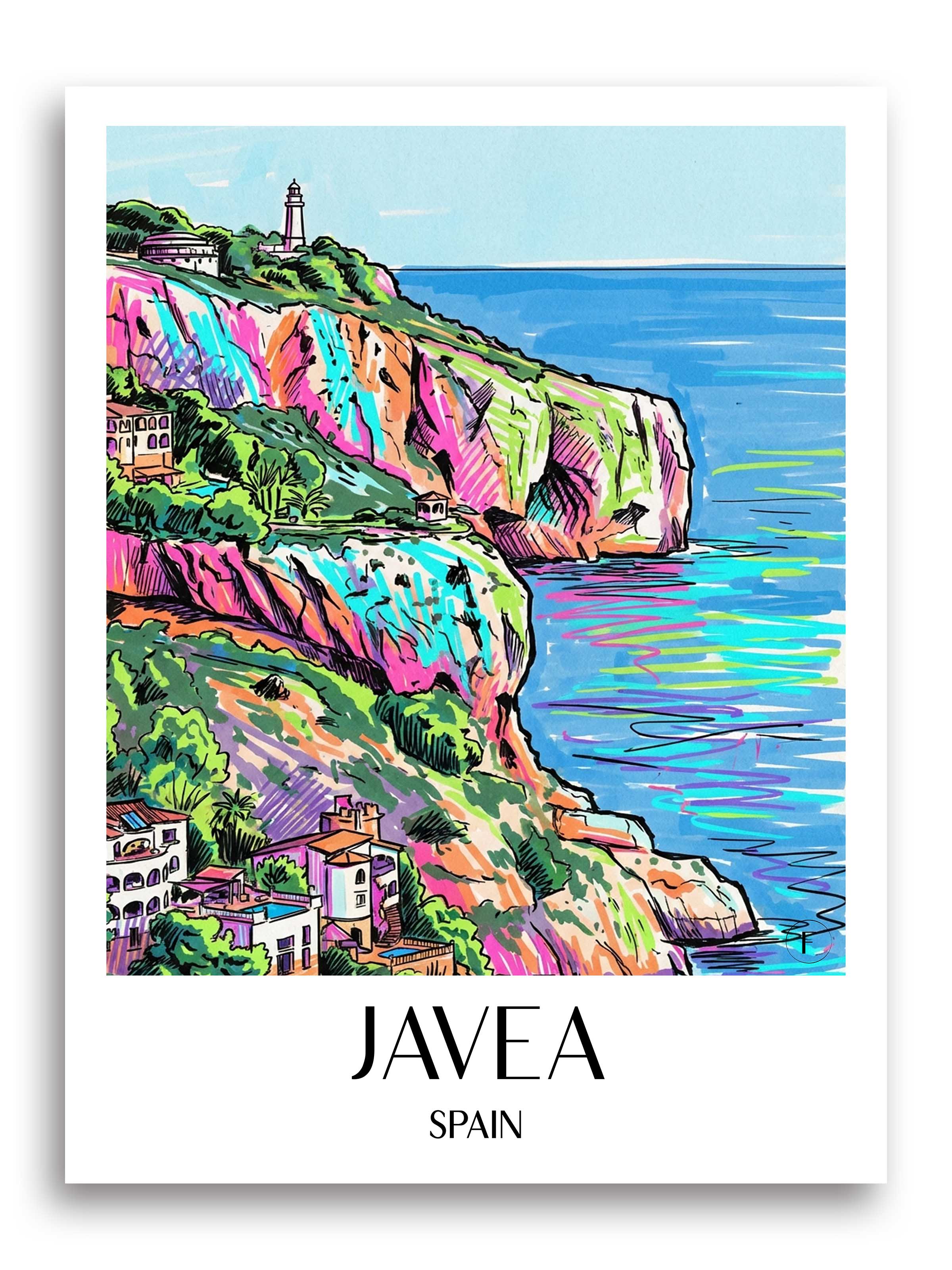 Javea Poster - Spanien - Spanien Kunstdruck - Tag Graffiti von A4 bis A1 - favplace
