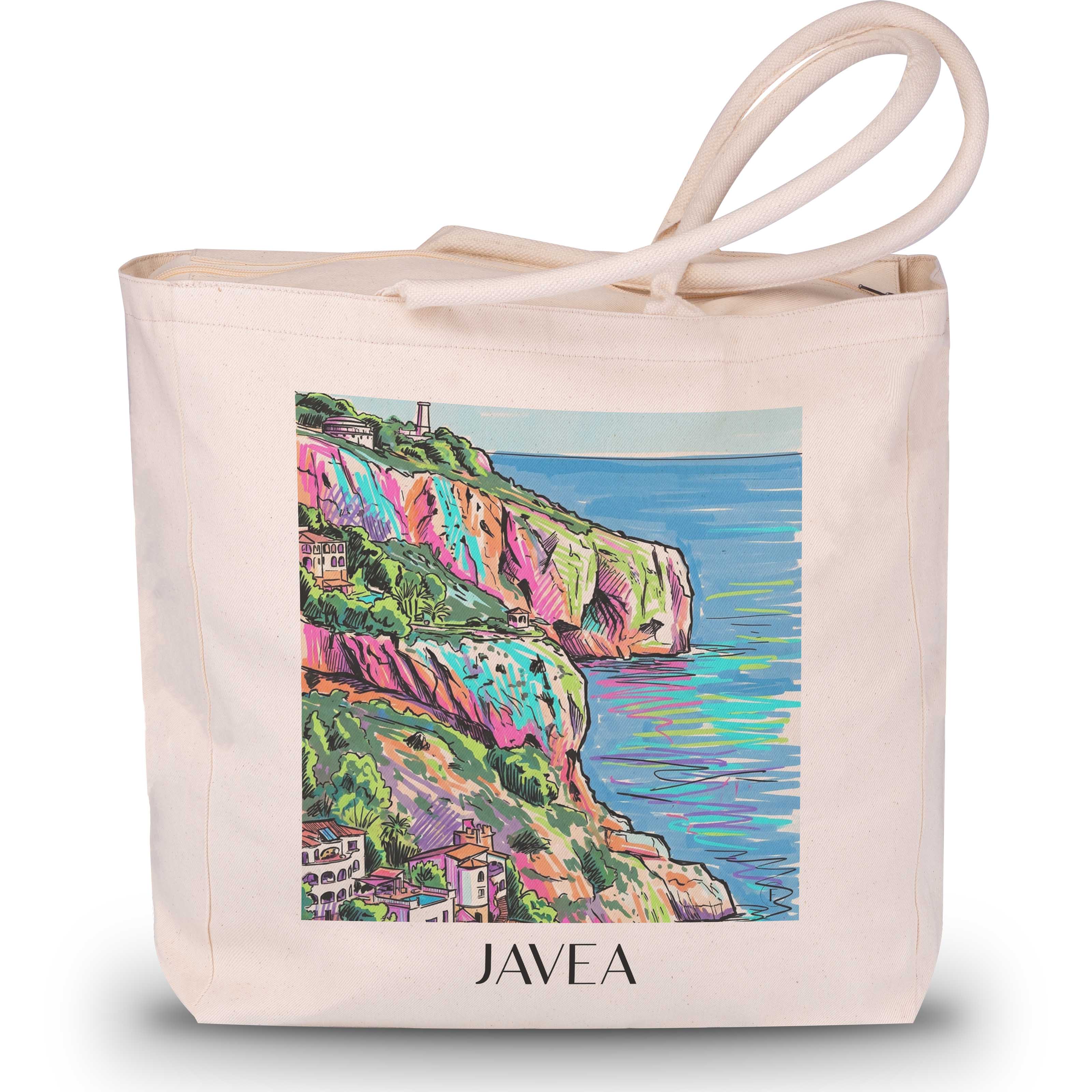 Javea Shopping Tasche - Spanien - Spanien Tote Bag - Einkaufstasche im Tag Graffiti Stil - favplace
