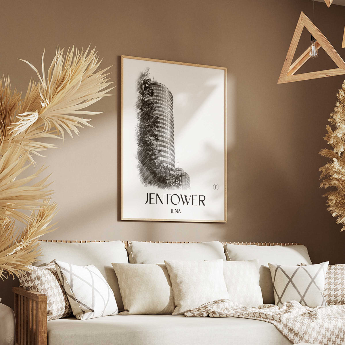 jentower-jena-deutschland-poster-bleistift-zeichnung-drawing