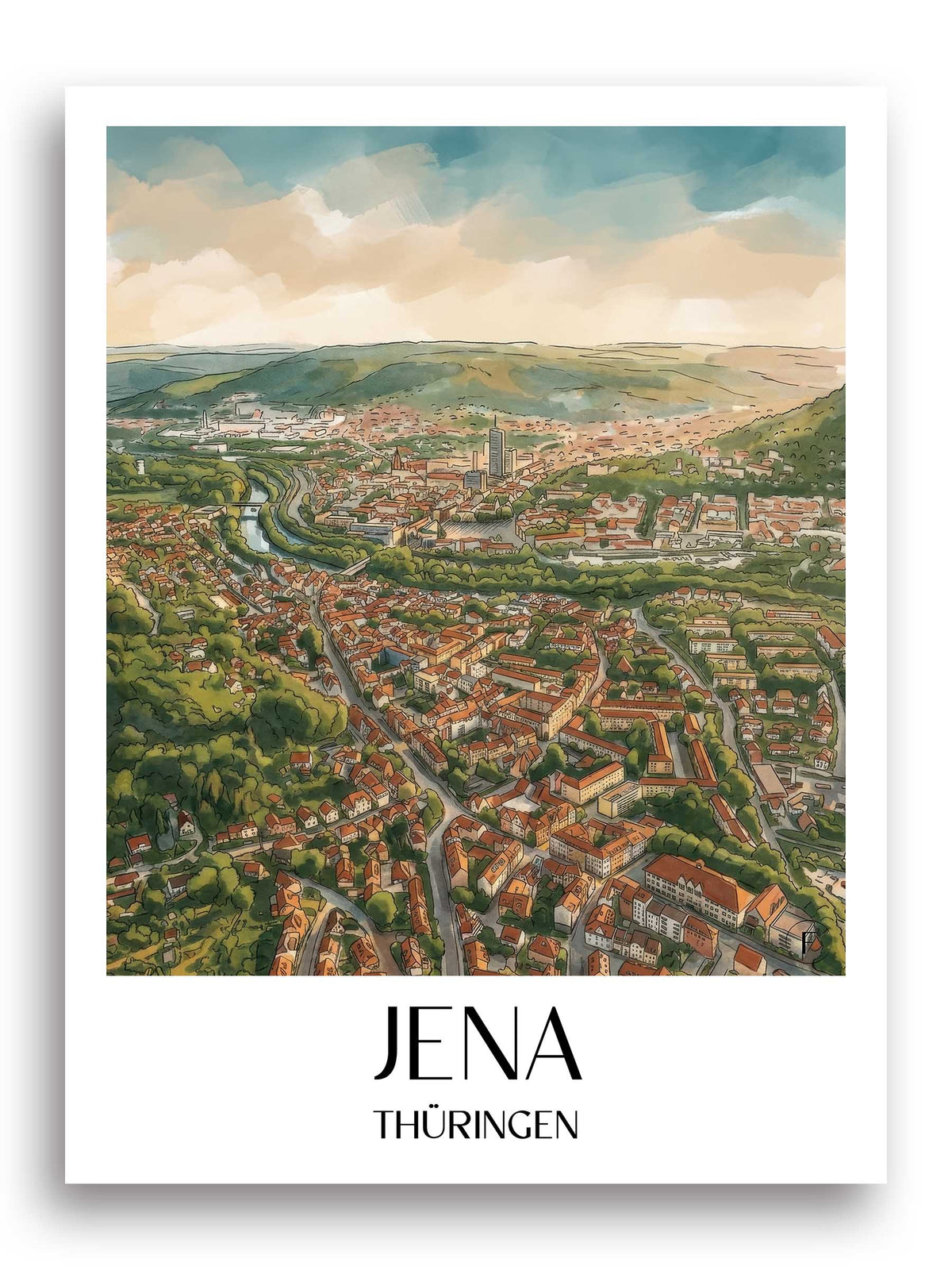 jena-thüringen-deutschland-poster-aquarell