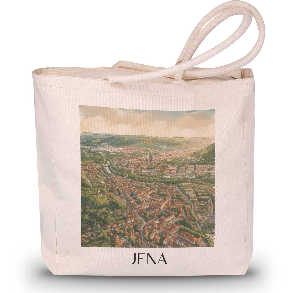 Jena Shopping Tasche - Thüringen - Deutschland Tote Bag - Einkaufstasche im Aquarell Stil - favplace