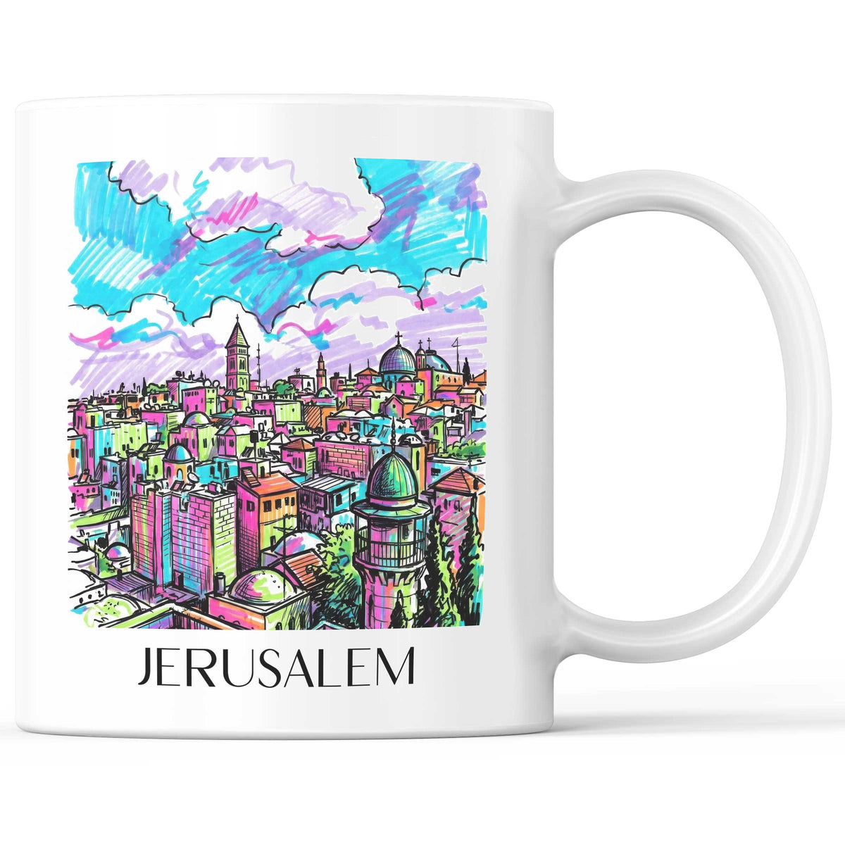 Jerusalem - Israel Becher - Kaffeetasse im Tag Graffiti Stil - favplace