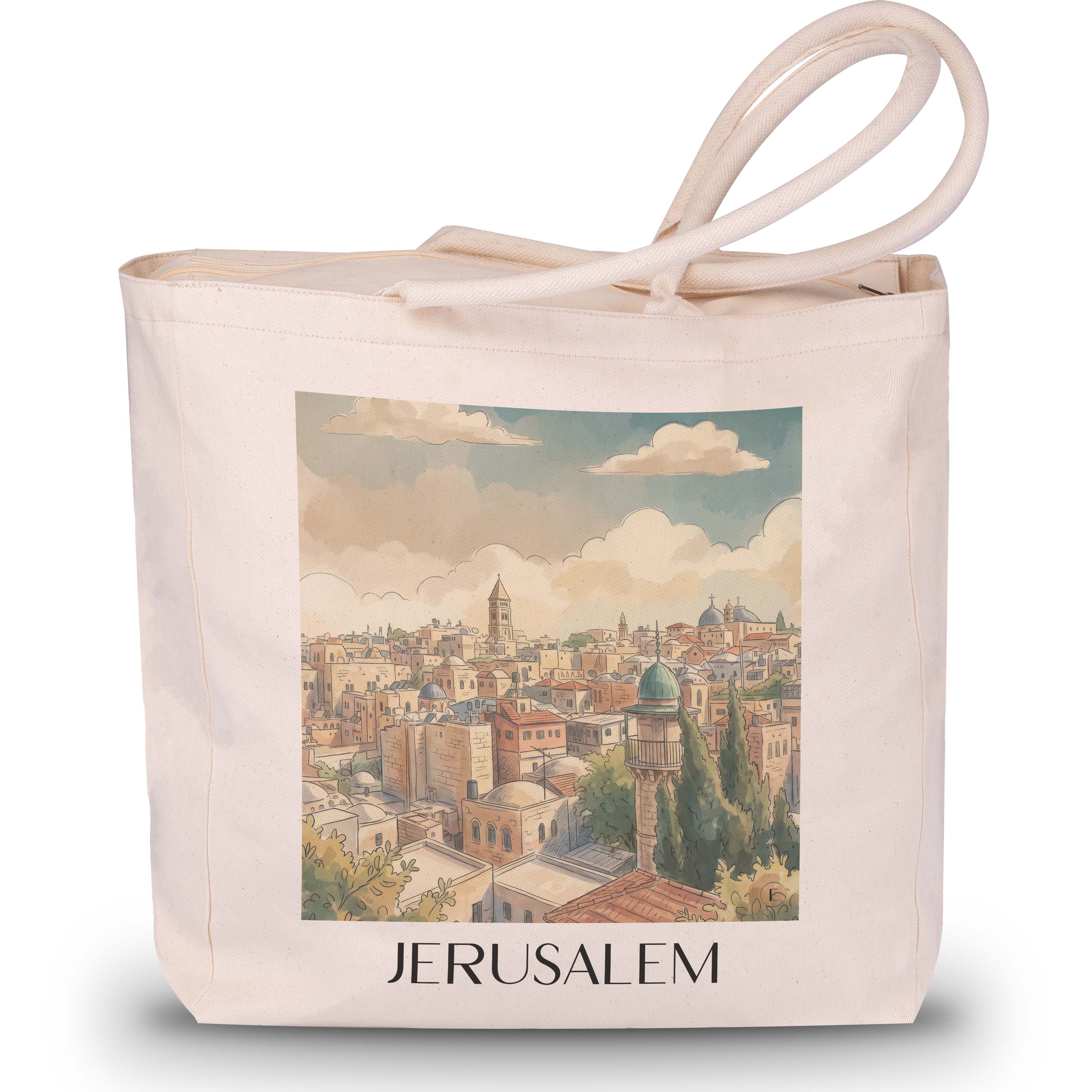 jerusalem-israel-einkaufstasche-aquarell