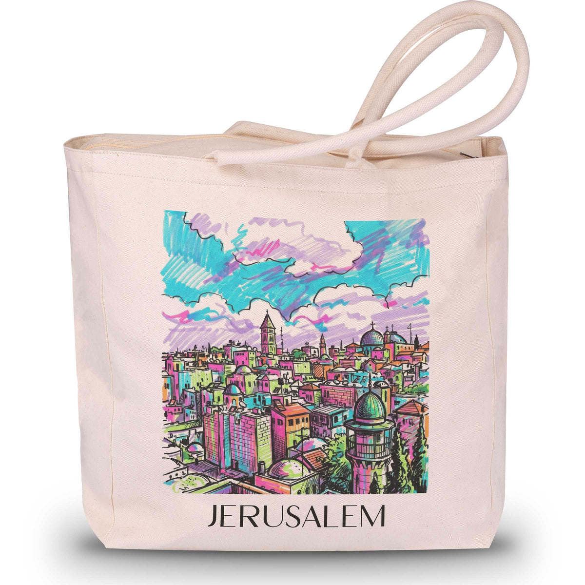 Jerusalem - Israel Tote Bag - Einkaufstasche im Tag Graffiti Stil - favplace