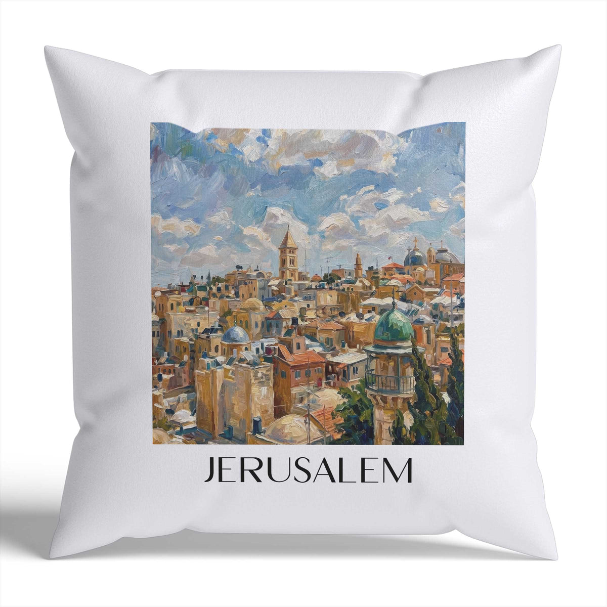 Jerusalem Kissenhülle - Zierkissen Bezug - Israel - Israel Kissen bzw. Kissenbezug im Ölgemälde Stil - favplace