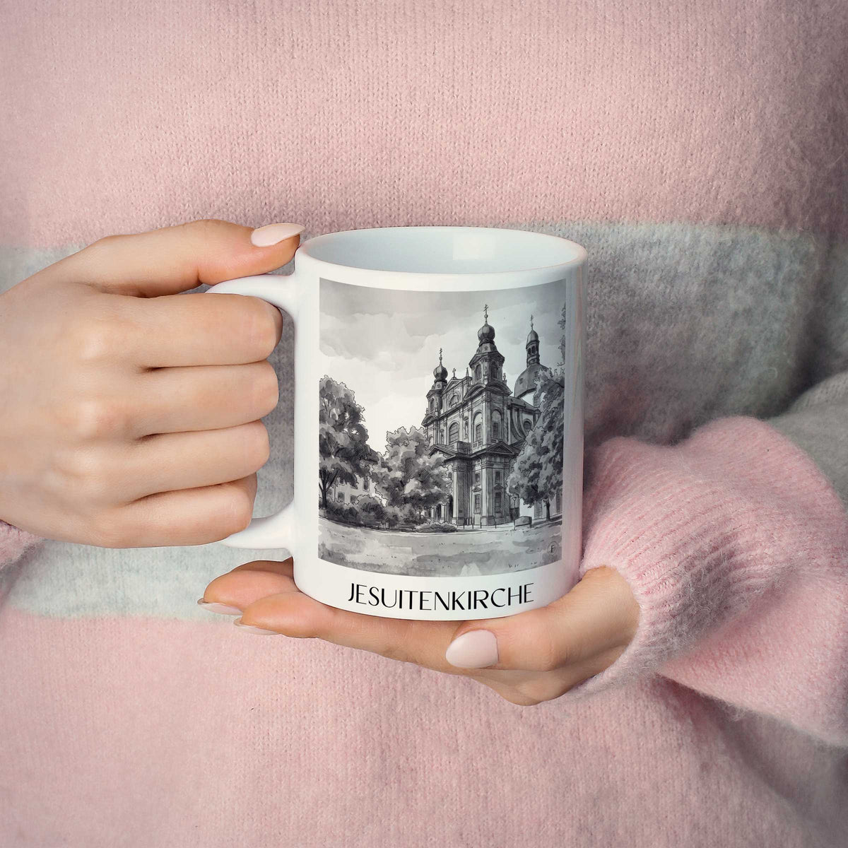 jesuitenkirche-mannheim-deutschland-kaffeebecher-aquarell-schwarz-weiss
