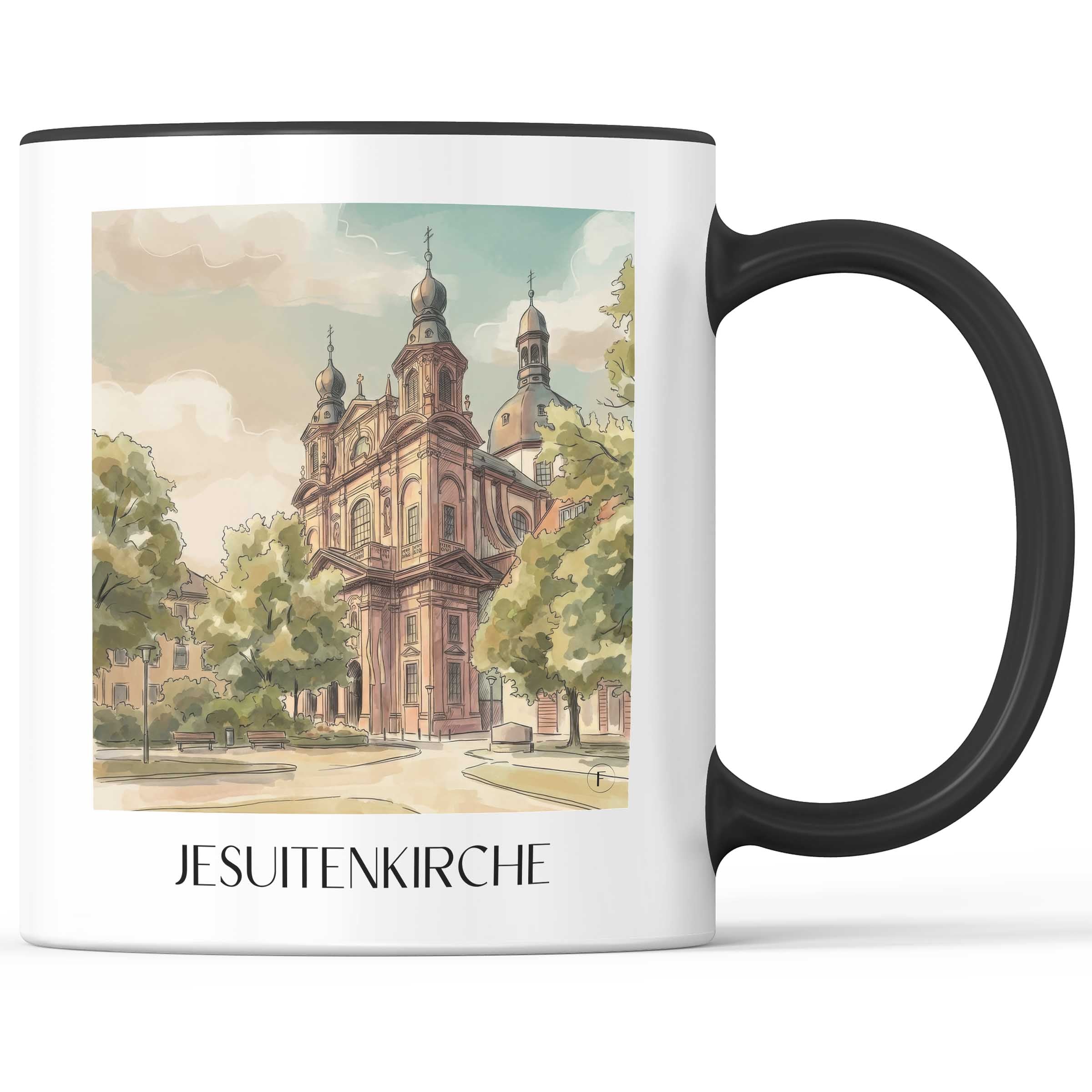 jesuitenkirche-mannheim-deutschland-kaffeebecher-aquarell