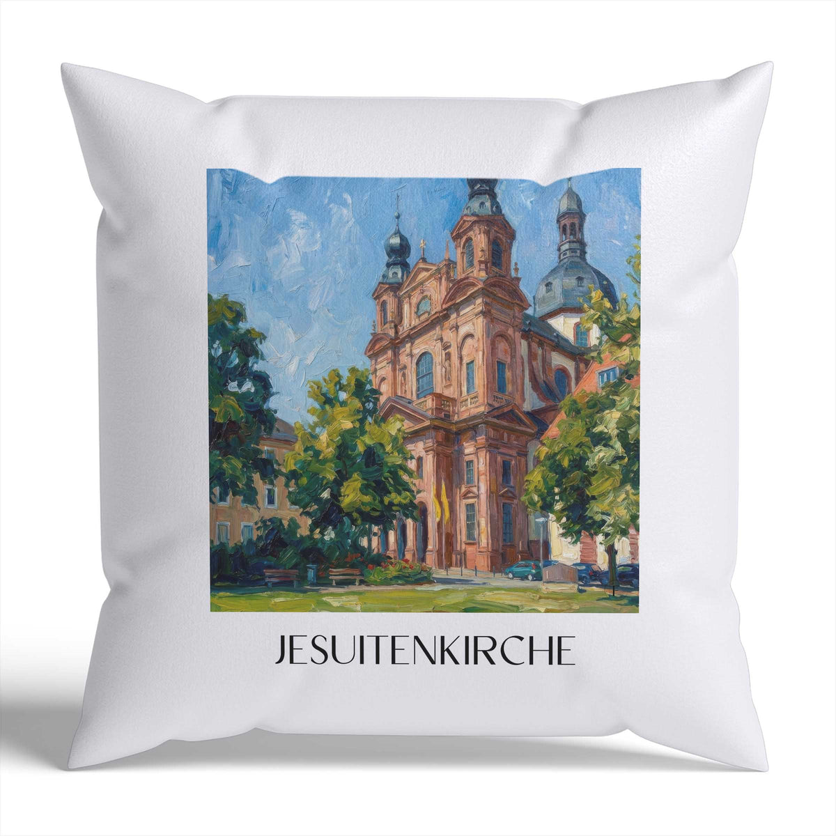 jesuitenkirche-mannheim-deutschland-kissenbezug-oil-painting-oelgemaelde