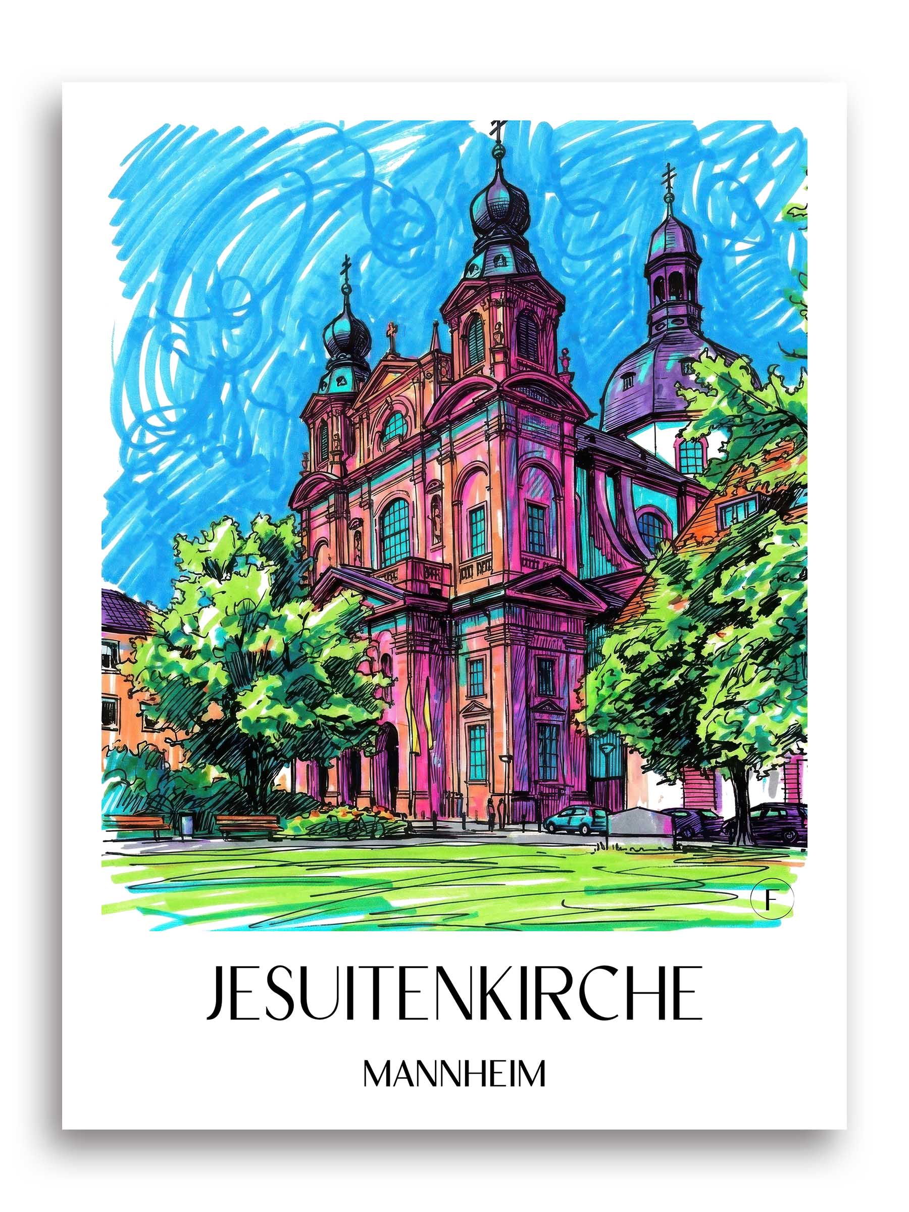 jesuitenkirche-mannheim-deutschland-poster-graffiti