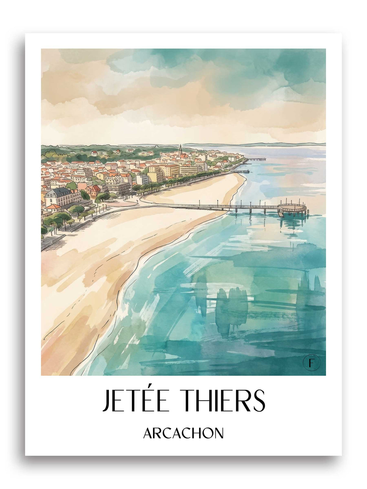jetée-thiers-arcachon-frankreich-poster-aquarell
