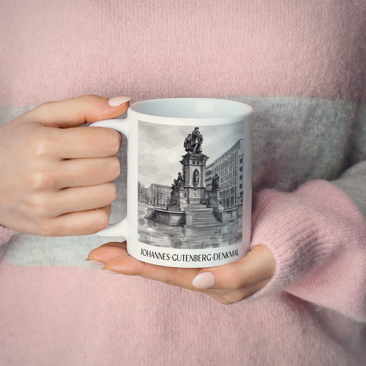 johannes-gutenberg-denkmal-frankfurt--deutschland-kaffeebecher-aquarell-schwarz-weiss