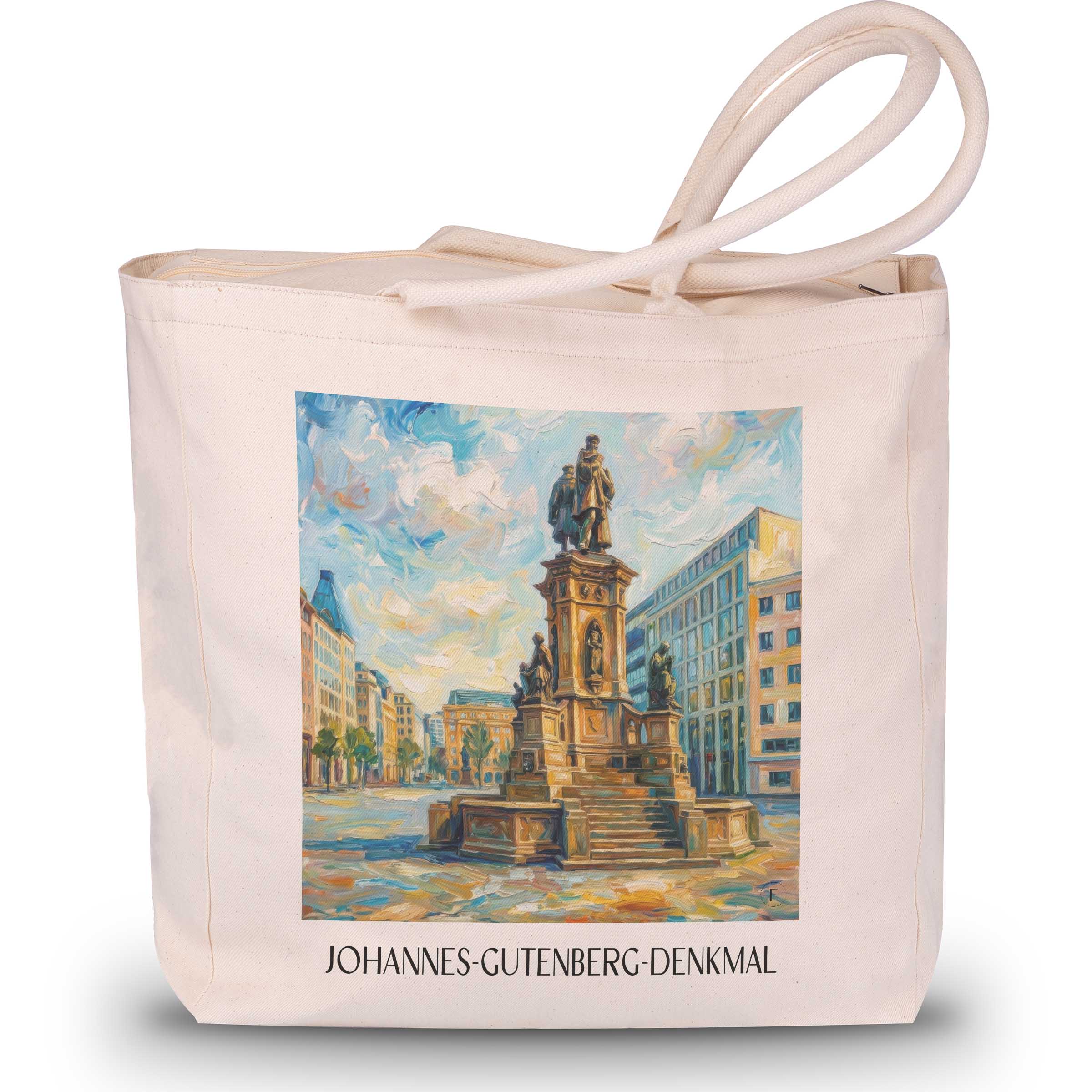johannes-gutenberg-denkmal-frankfurt--deutschland-einkaufstasche-oil-painting-oelgemaelde