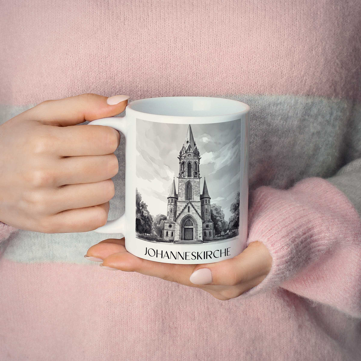 johanneskirche-darmstadt-deutschland-kaffeebecher-aquarell-schwarz-weiss