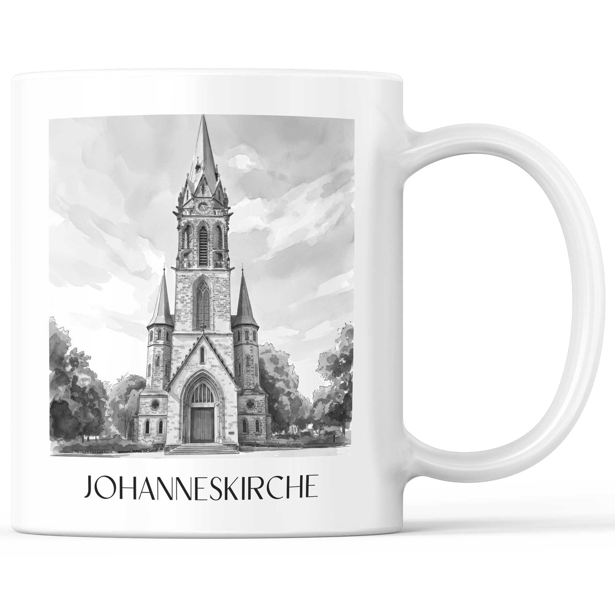 johanneskirche-darmstadt-deutschland-kaffeebecher-aquarell-schwarz-weiss