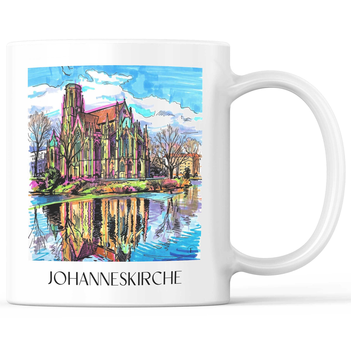 Johanneskirche Kaffeebecher - Stuttgart - Deutschland Becher - Kaffeetasse im Tag Graffiti Stil - favplace