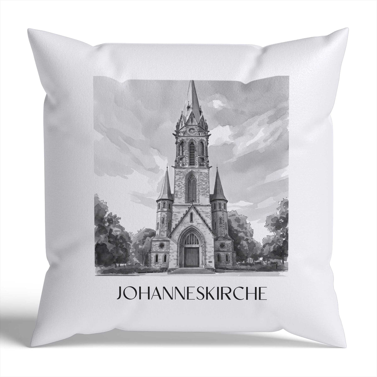 johanneskirche-darmstadt-deutschland-kissenbezug-aquarell-schwarz-weiss