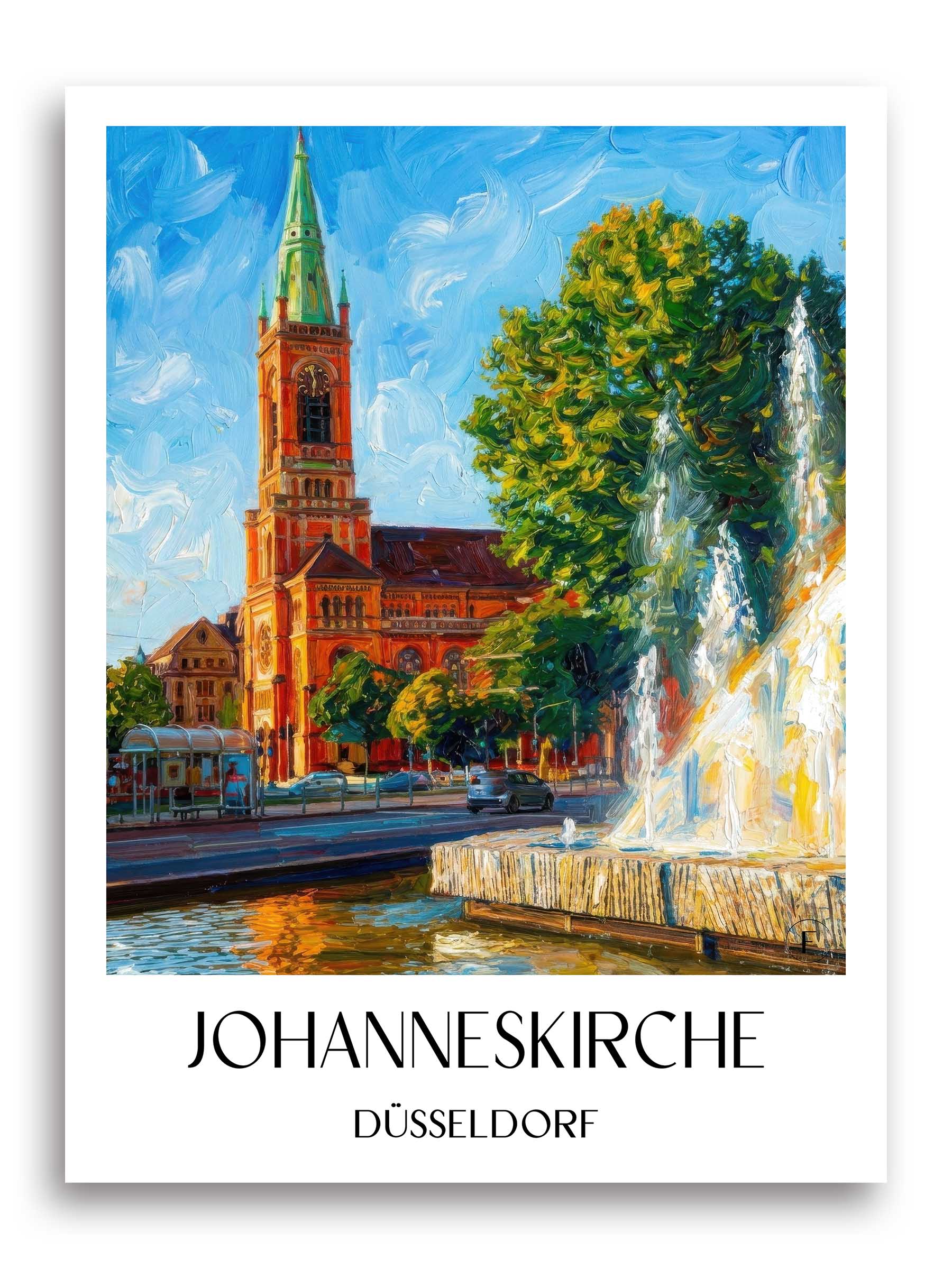 johanneskirche-düsseldorf-deutschland-poster-oil-painting-oelgemaelde