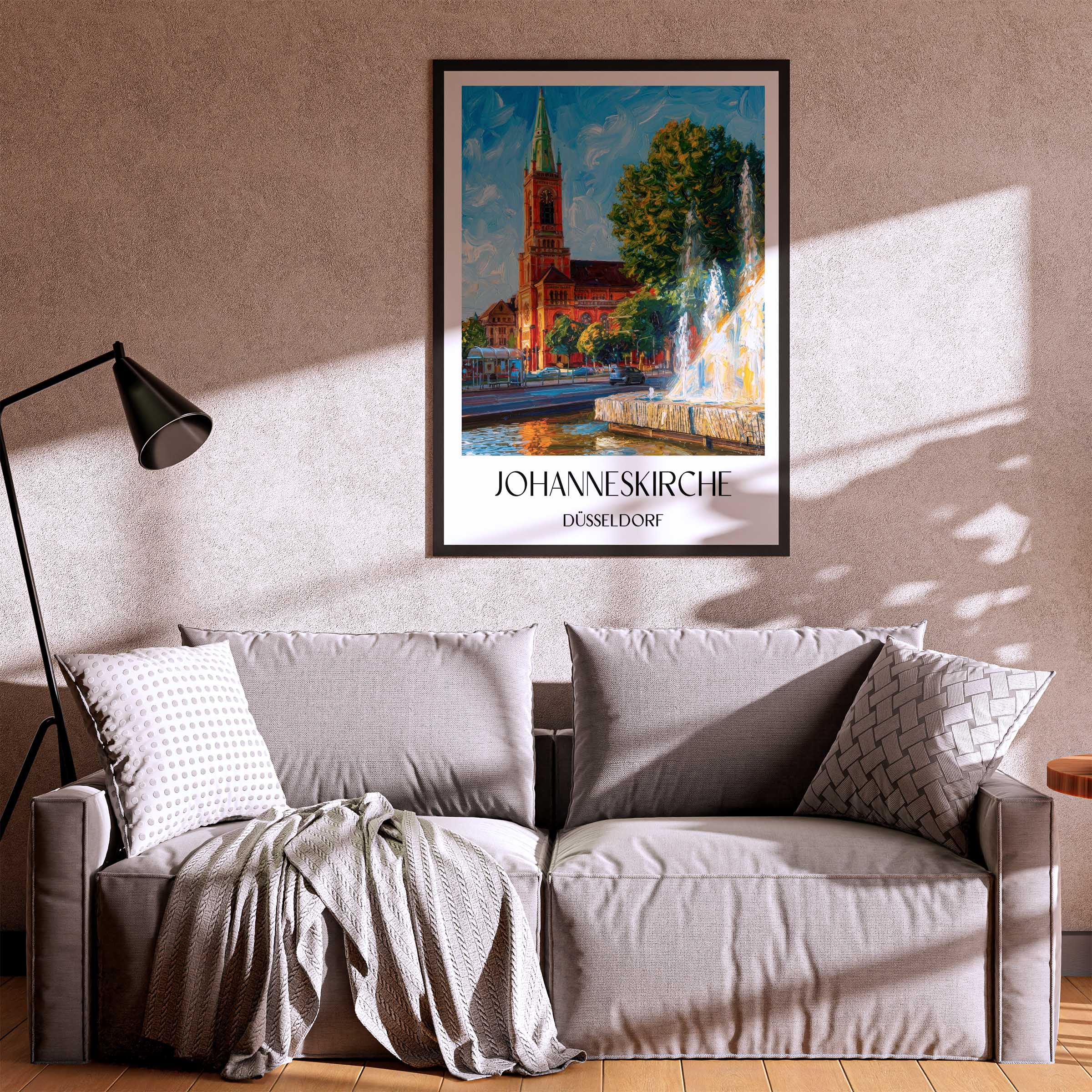 johanneskirche-düsseldorf-deutschland-poster-oil-painting-oelgemaelde
