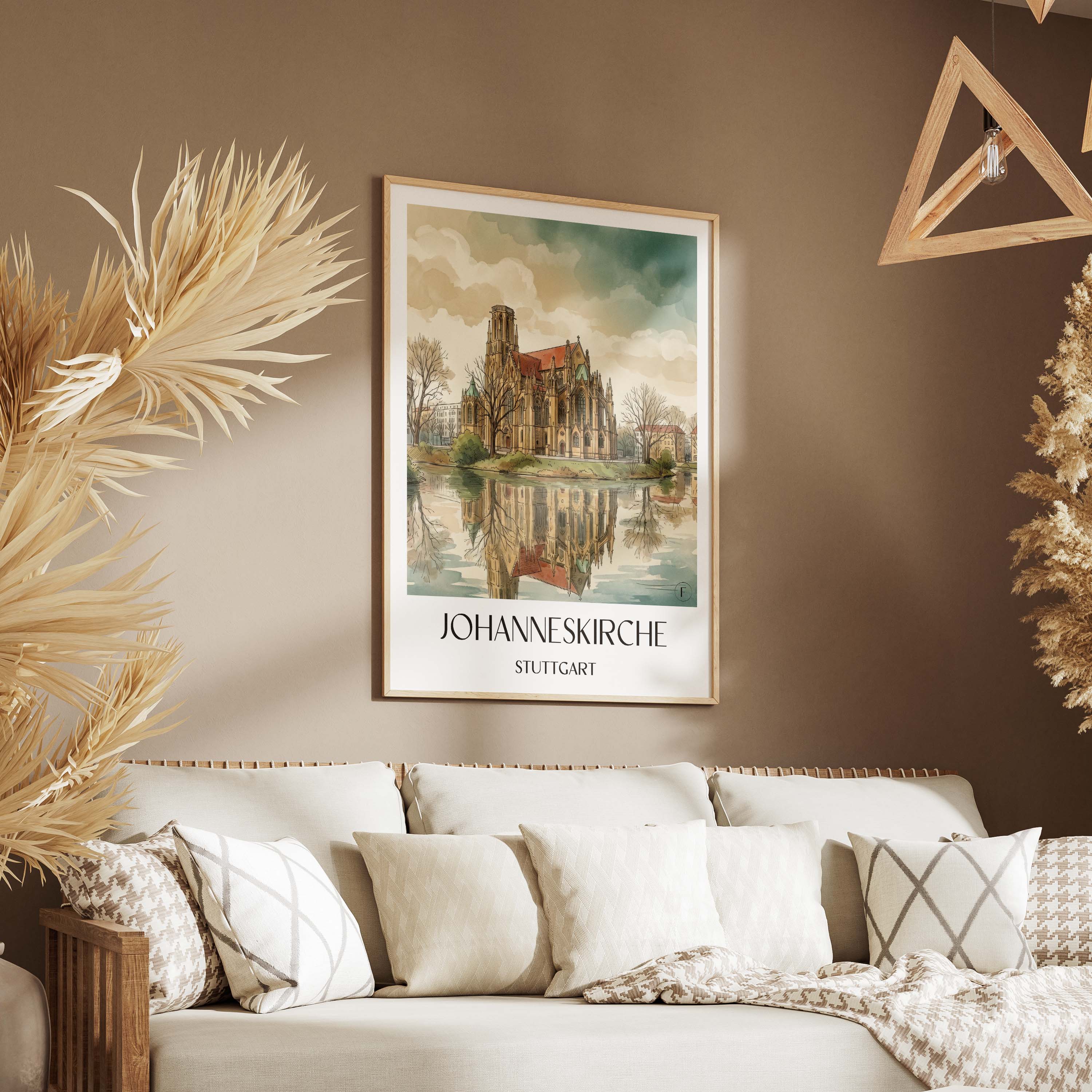johanneskirche-stuttgart-deutschland-poster-aquarell