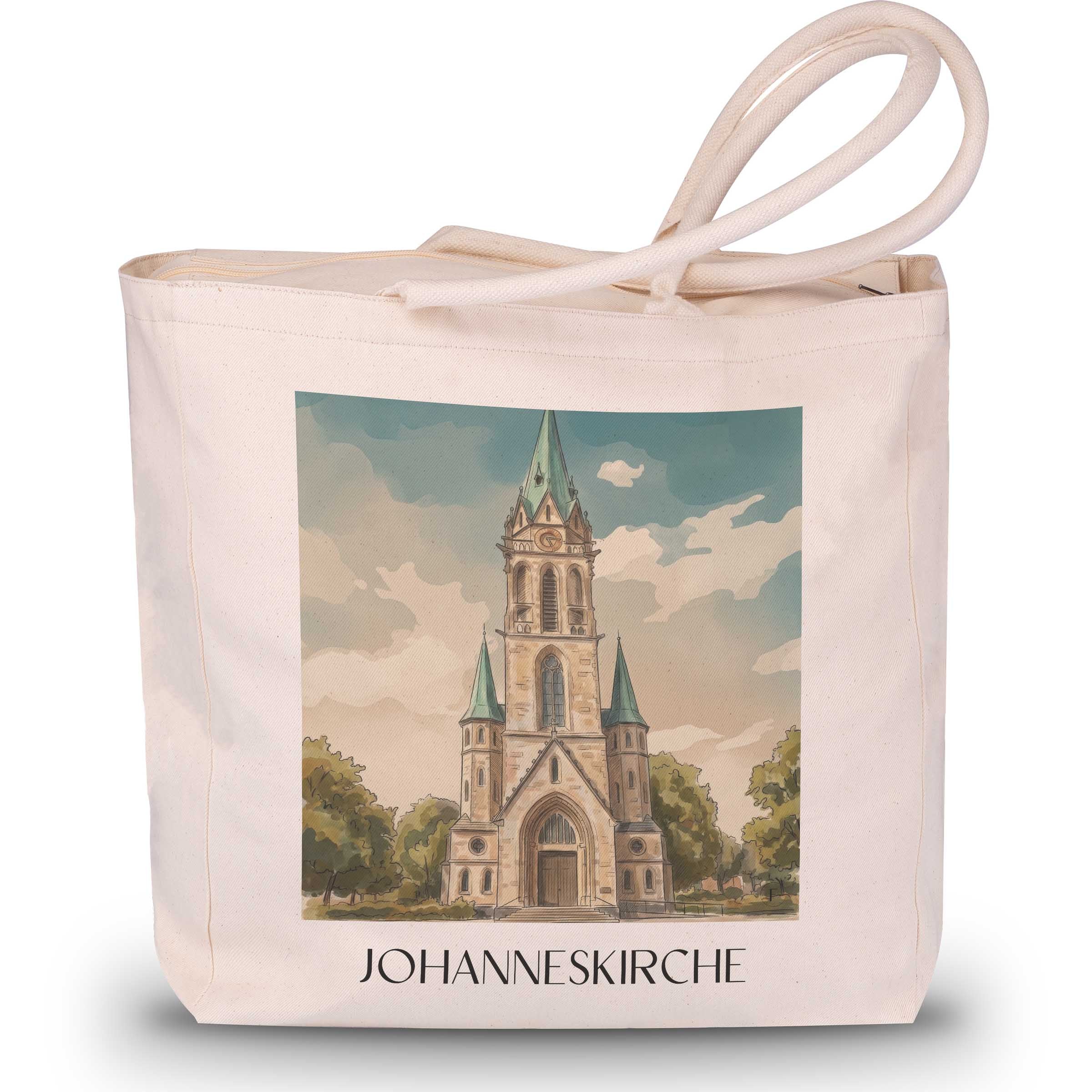 johanneskirche-darmstadt-deutschland-einkaufstasche-aquarell