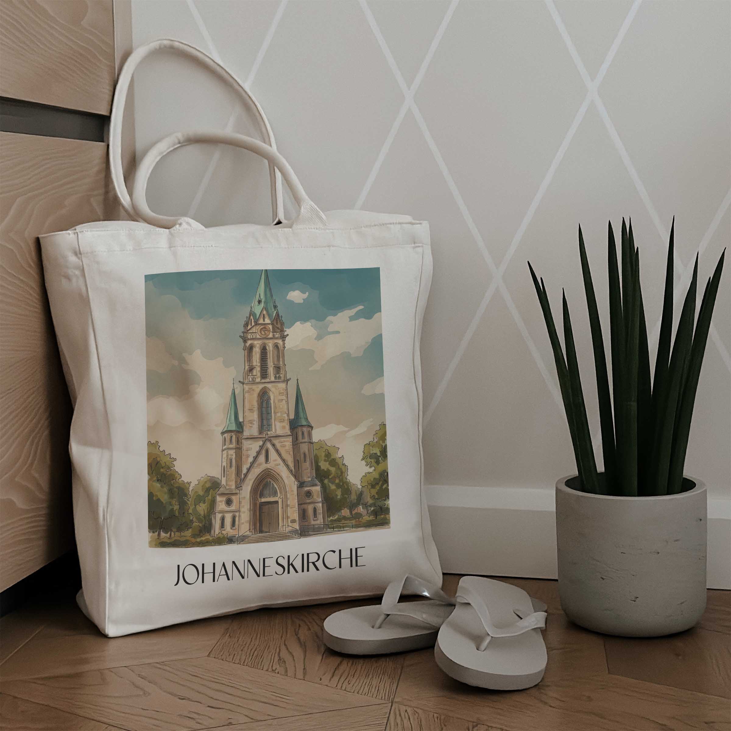 johanneskirche-darmstadt-deutschland-einkaufstasche-aquarell