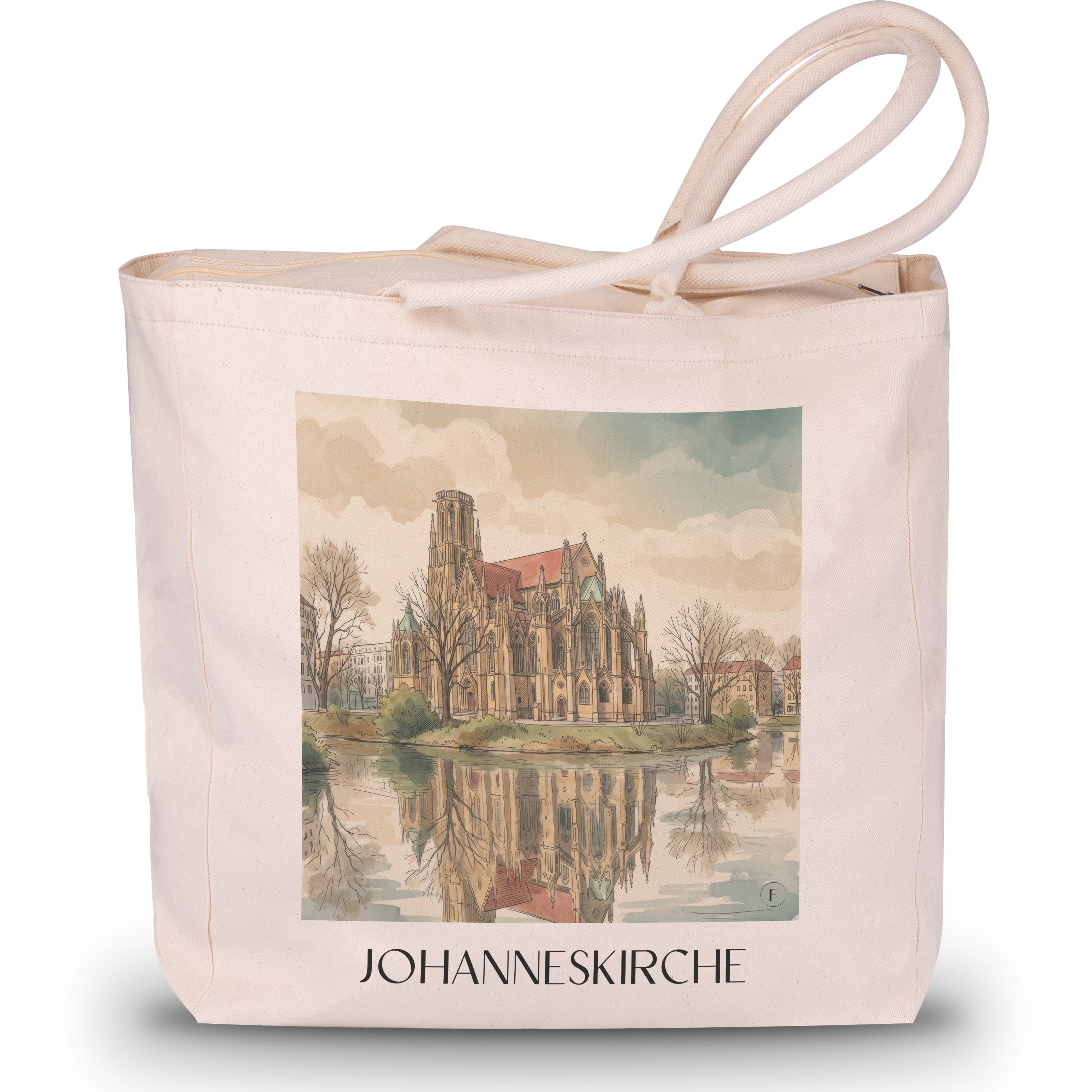 johanneskirche-stuttgart-deutschland-einkaufstasche-aquarell