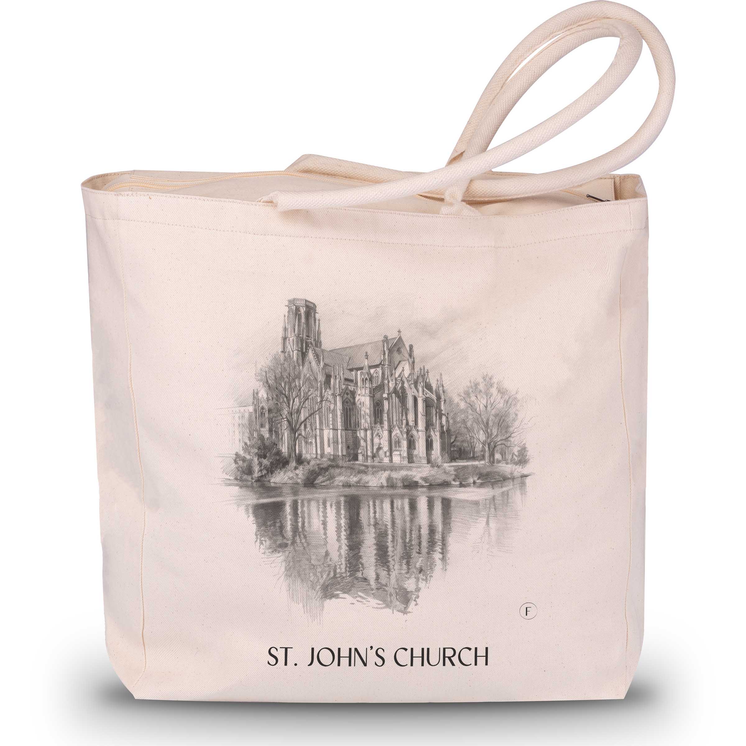 Johanneskirche Shopping Tasche - Stuttgart - Deutschland Tote Bag - Einkaufstasche im Zeichnung Stil