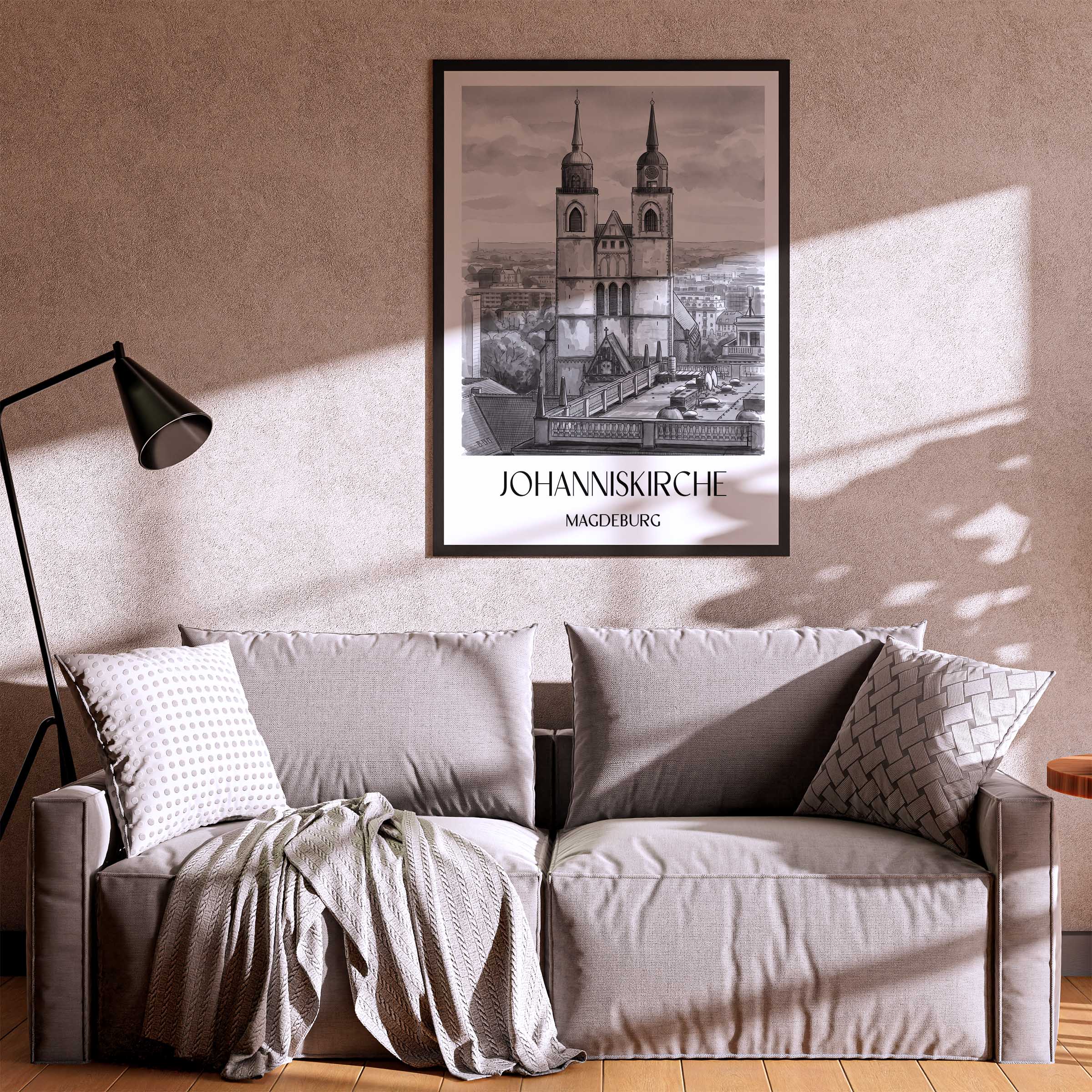 johanniskirche-magdeburg-deutschland-poster-aquarell-schwarz-weiss