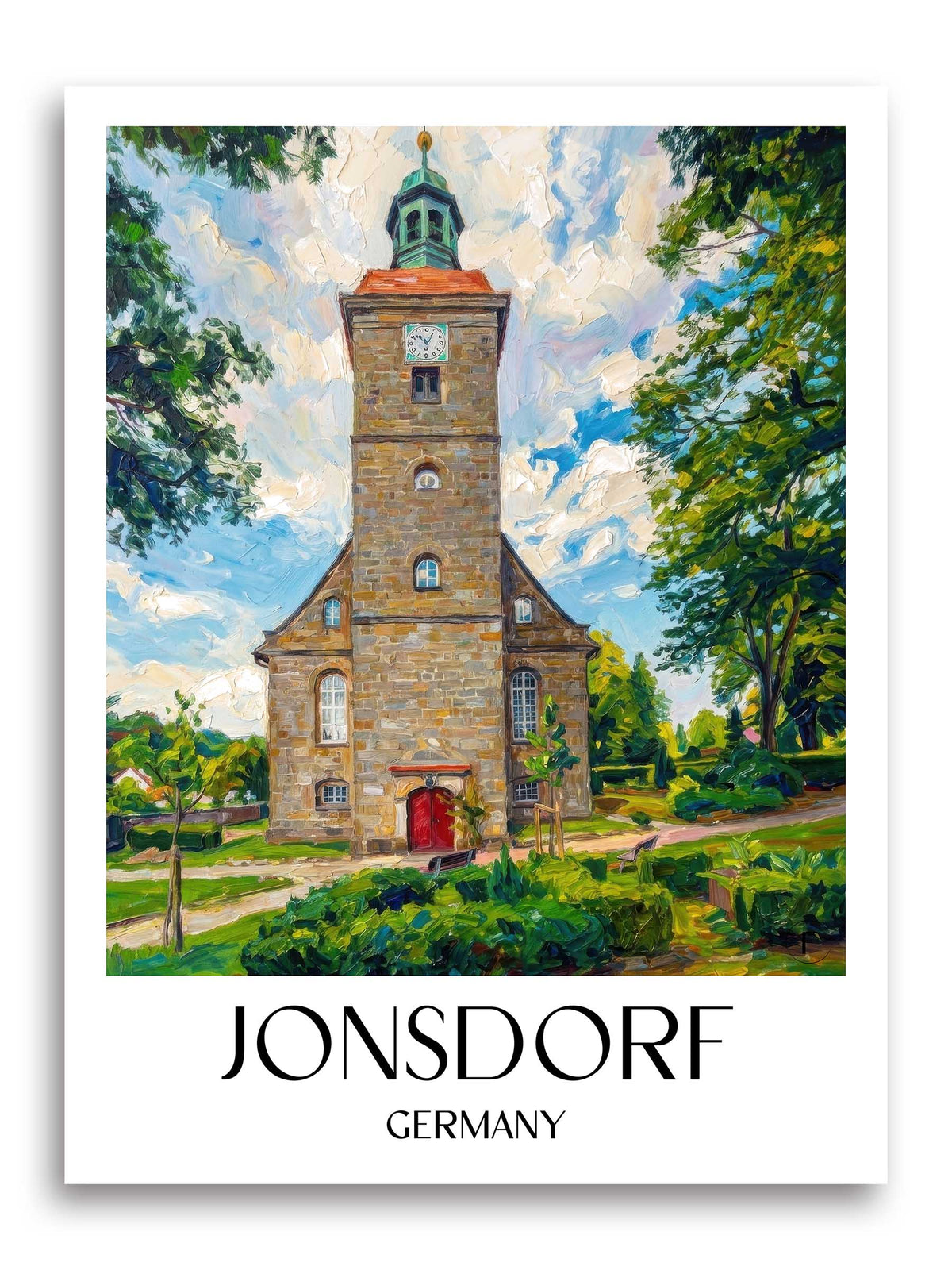 Jonsdorf Poster - Zittauer Gebirge - Deutschland Kunstdruck - Ölgemälde von A4 bis A1 - favplace