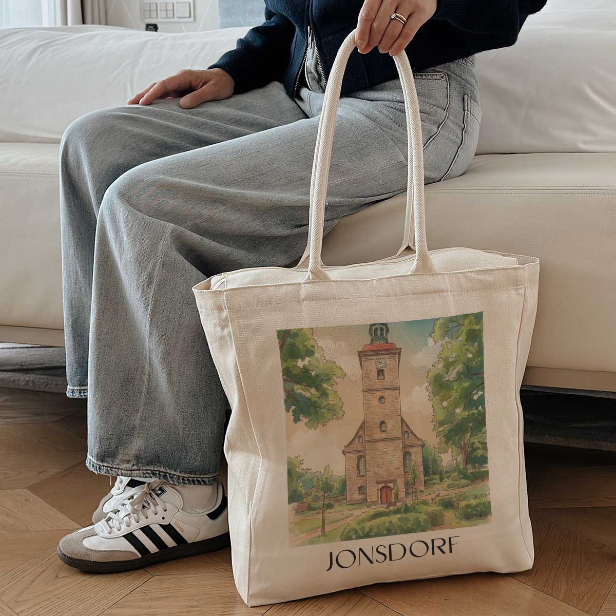 jonsdorf-zittauer-gebirge-deutschland-einkaufstasche-aquarell