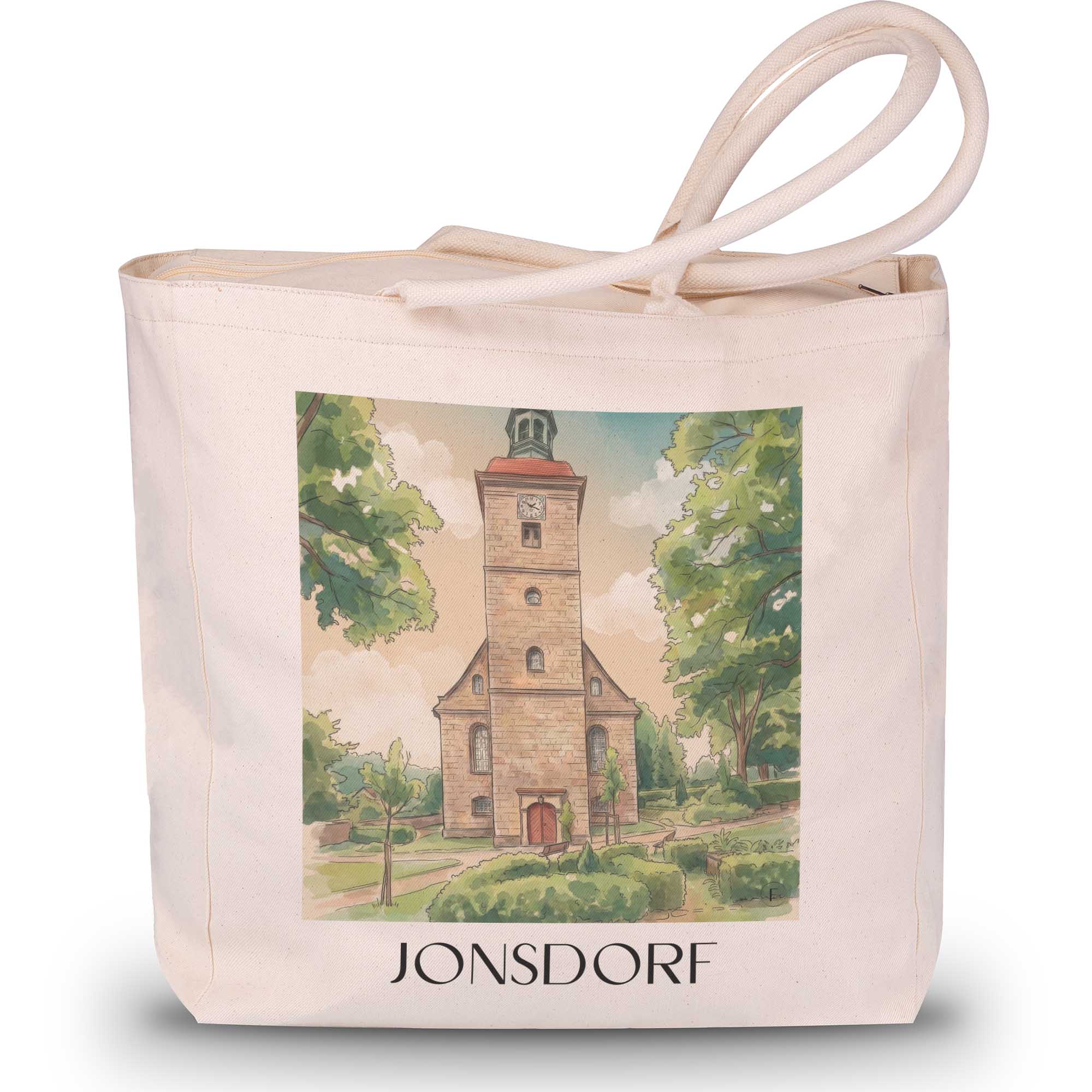 Jonsdorf Shopping Tasche - Zittauer Gebirge - Deutschland Tote Bag - Einkaufstasche im Aquarell Stil - favplace