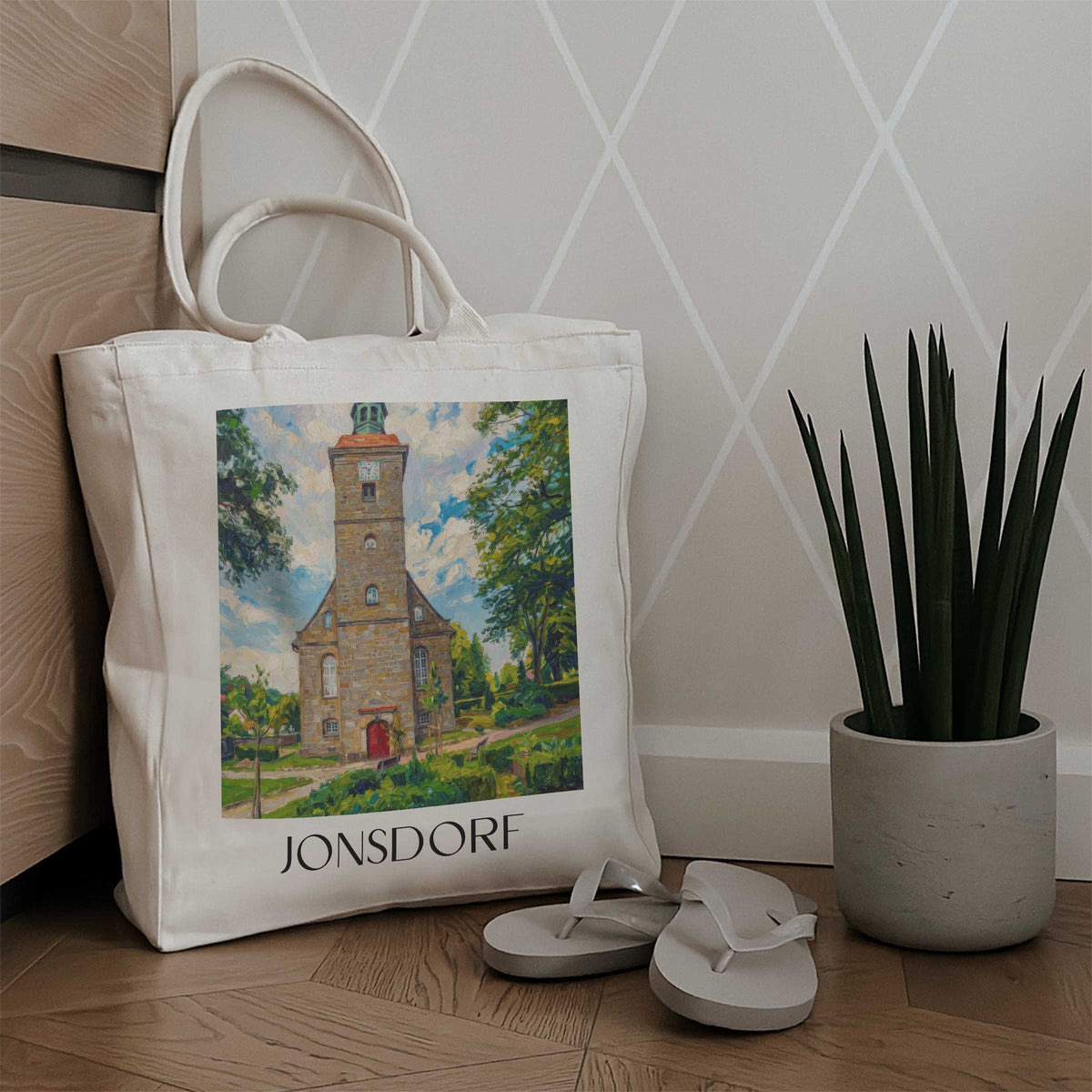 jonsdorf-zittauer-gebirge-deutschland-einkaufstasche-oil-painting-oelgemaelde