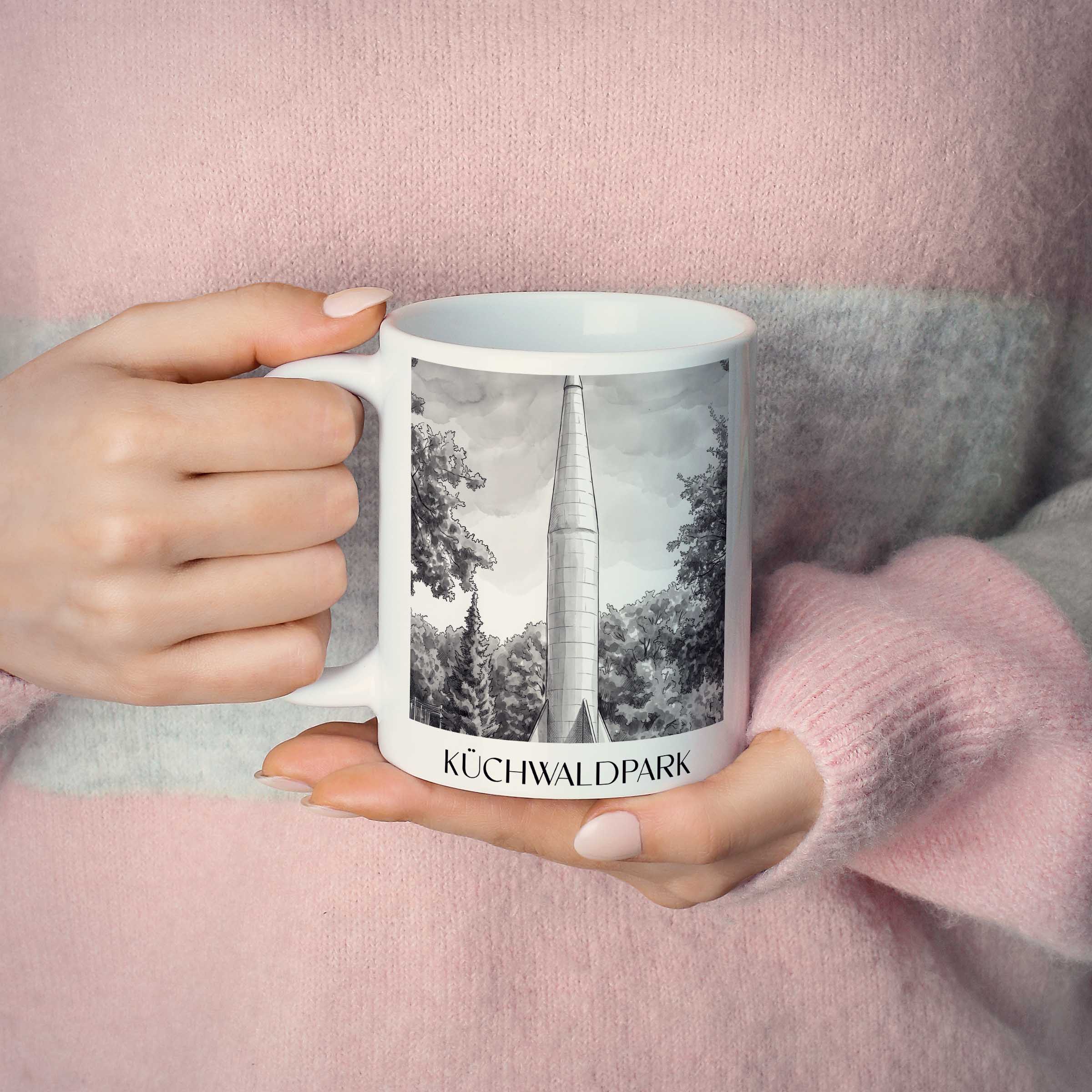küchwaldpark-chemnitz-deutschland-kaffeebecher-aquarell-schwarz-weiss