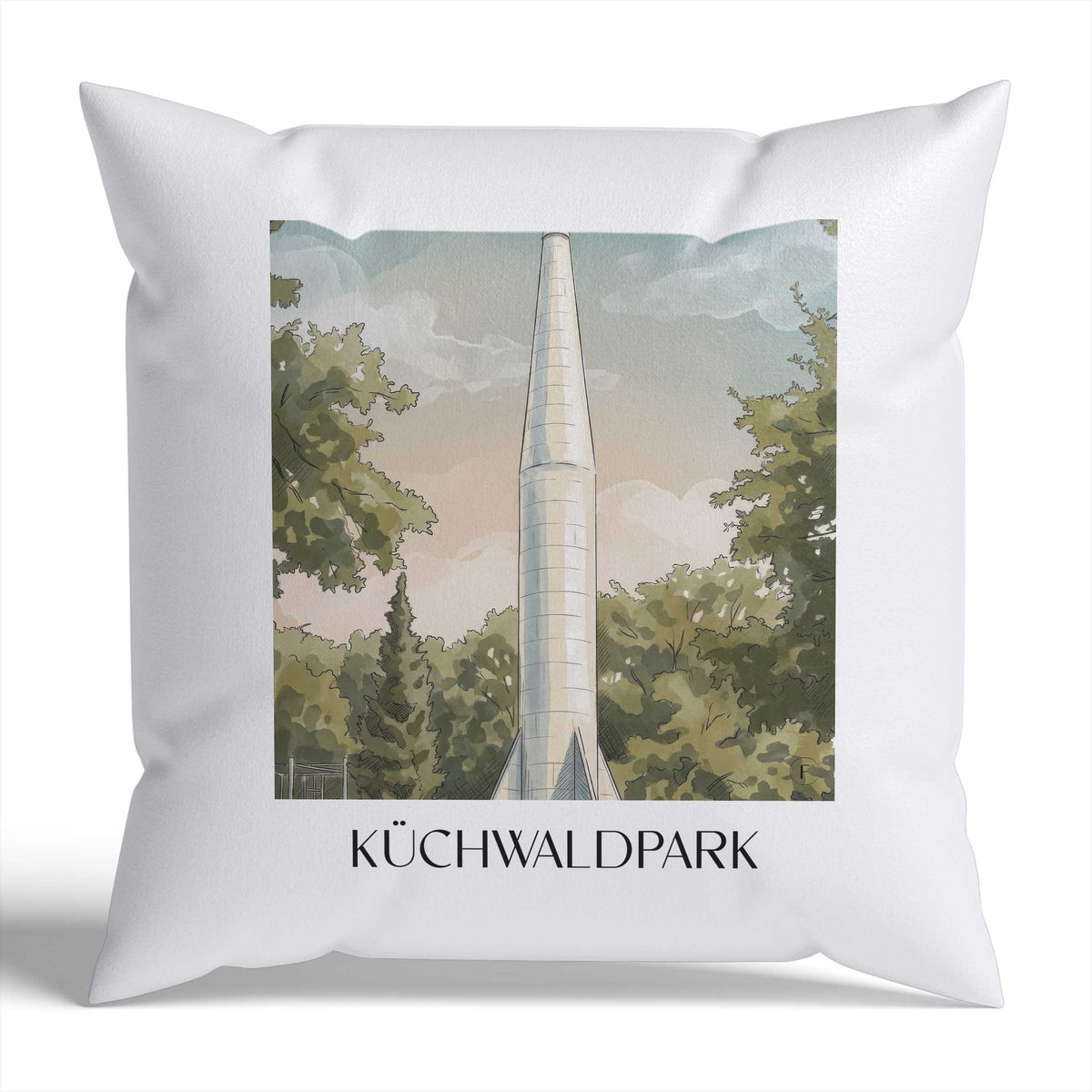Küchwaldpark Kissenhülle - Zierkissen Bezug - Chemnitz - Deutschland Kissen bzw. Kissenbezug im Aquarell Stil - favplace
