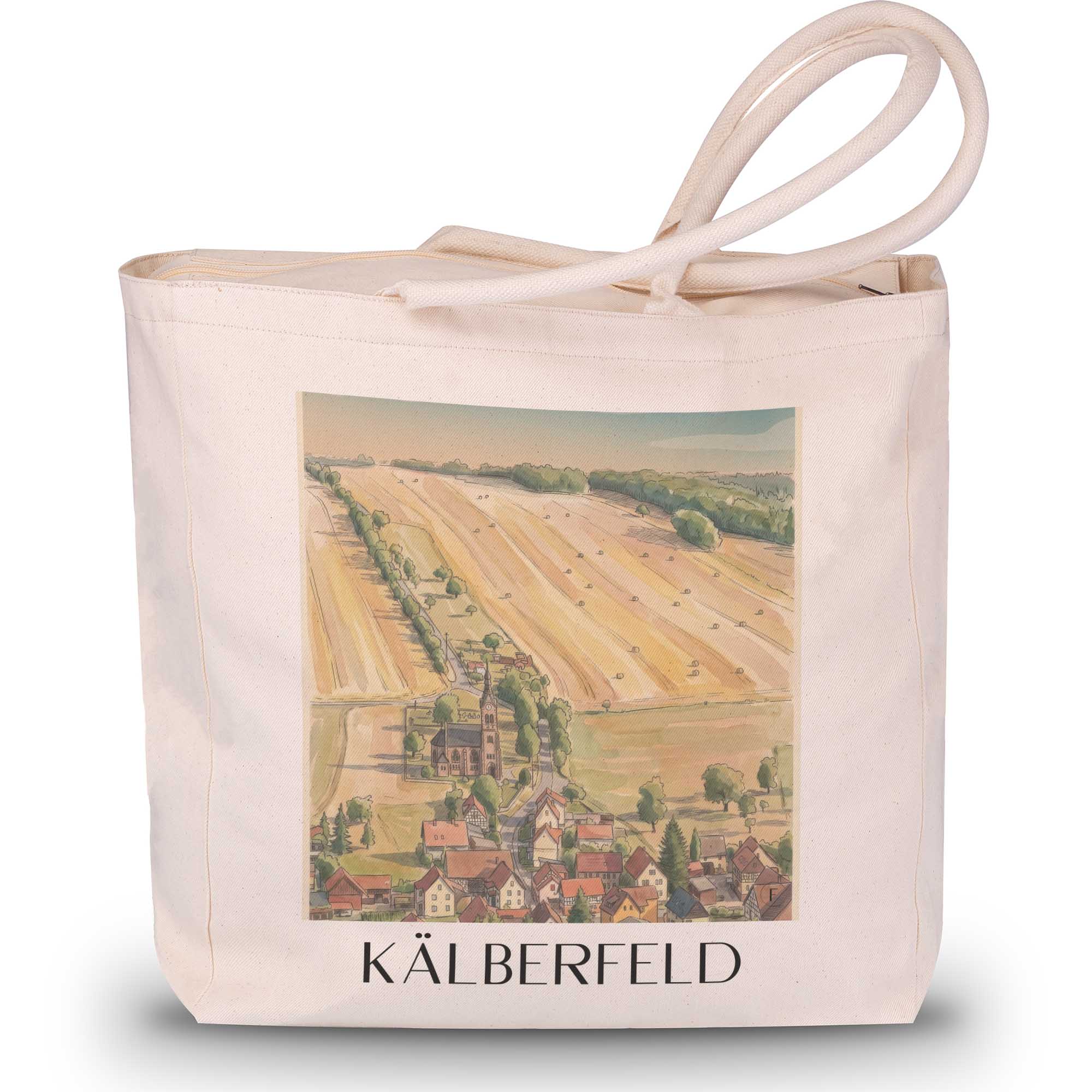kälberfeld-thüringer-wald-deutschland-einkaufstasche-aquarell