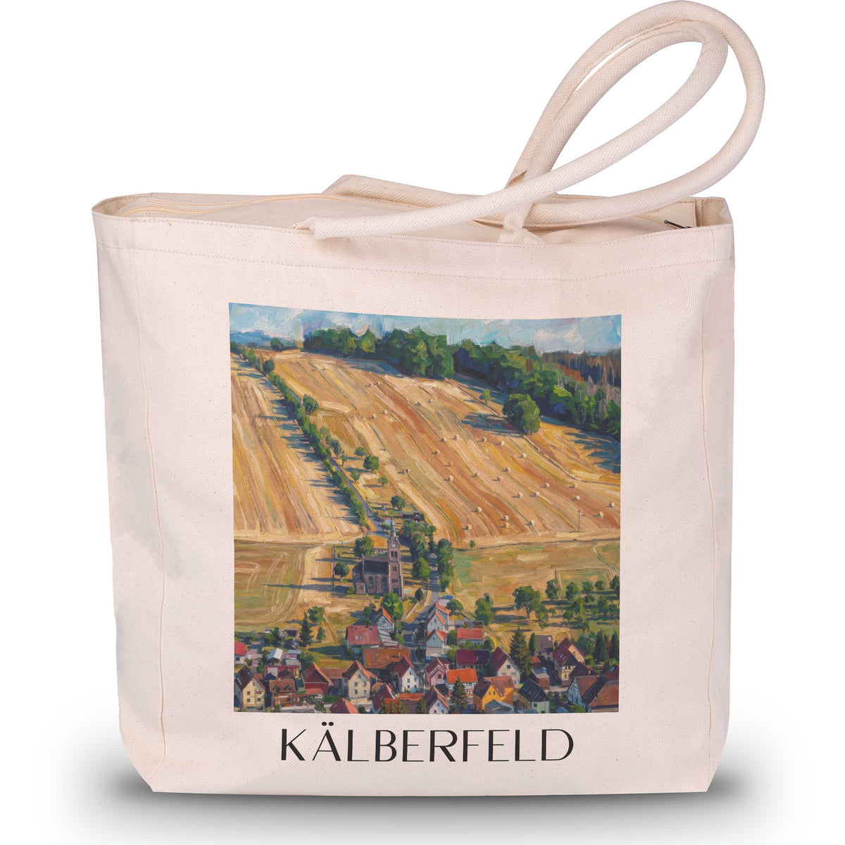 kälberfeld-thüringer-wald-deutschland-einkaufstasche-oil-painting-oelgemaelde
