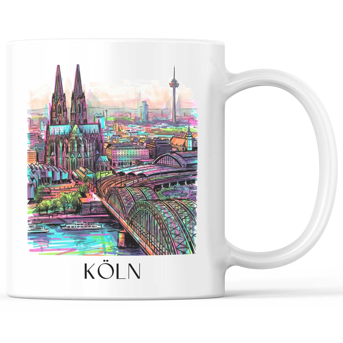 Köln - Deutschland Becher - Kaffeetasse im Tag Graffiti Stil - favplace