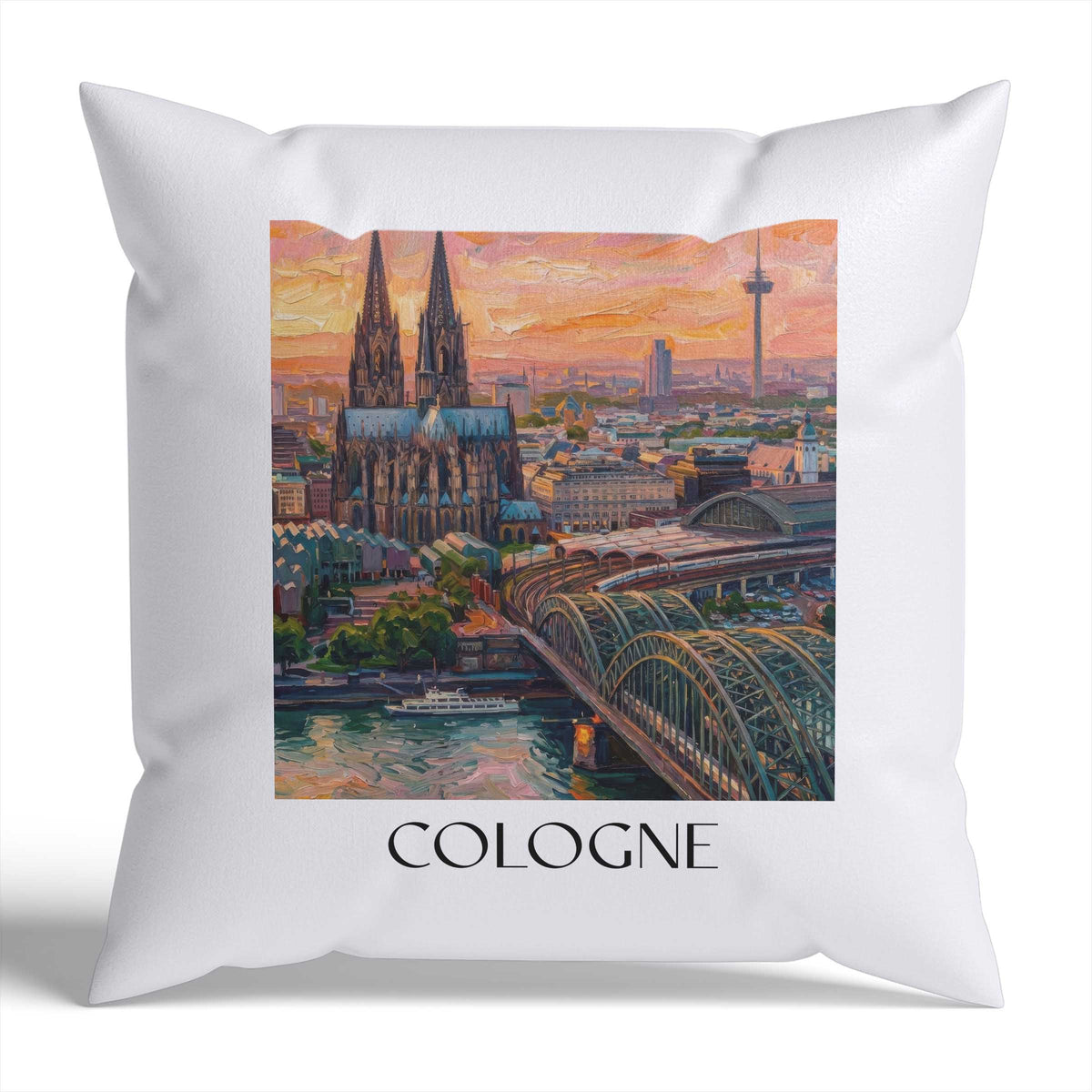 Köln Kissenhülle - Zierkissen Bezug - Deutschland - Deutschland Kissen bzw. Kissenbezug im Ölgemälde Stil - favplace