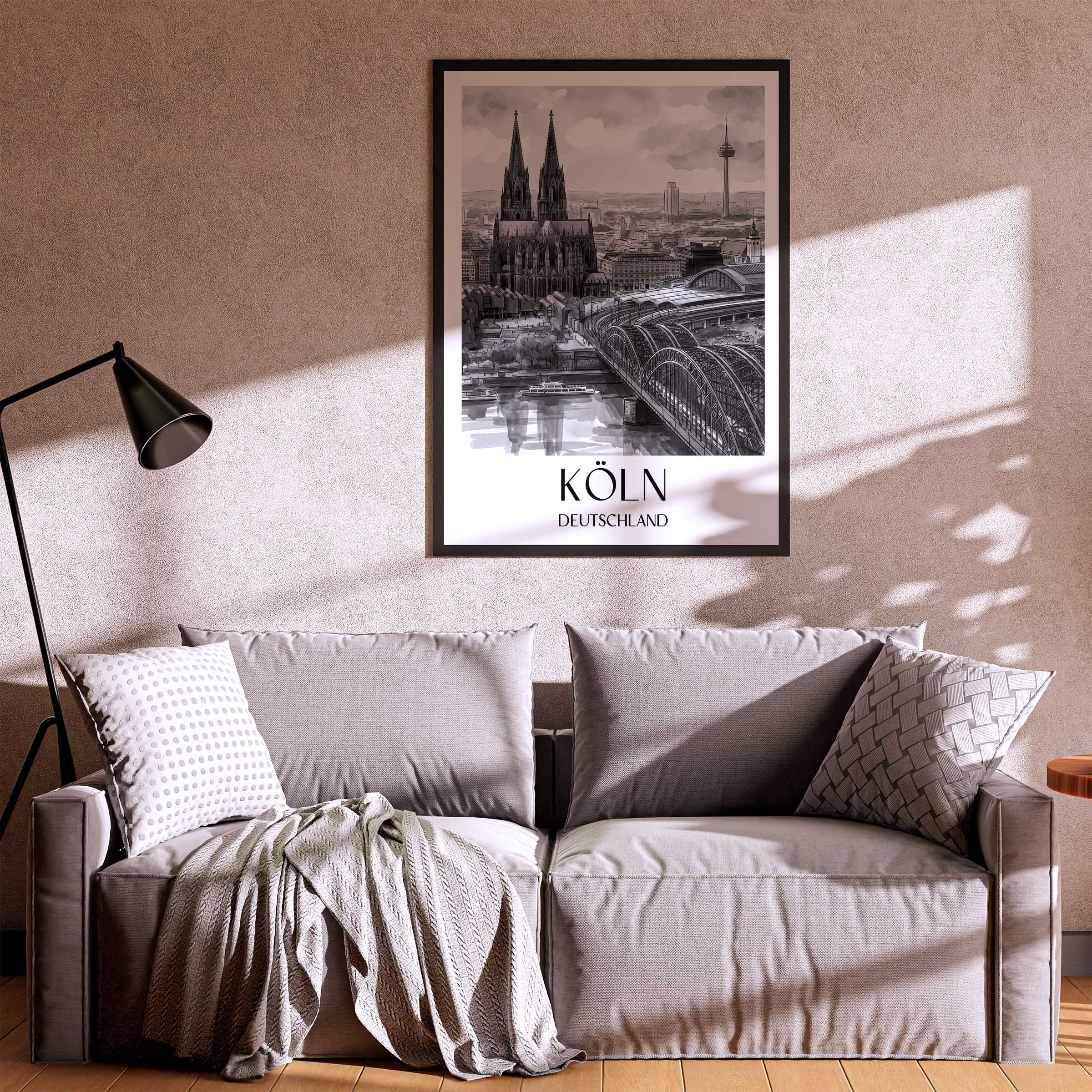 köln-deutschland-poster-aquarell-schwarz-weiss