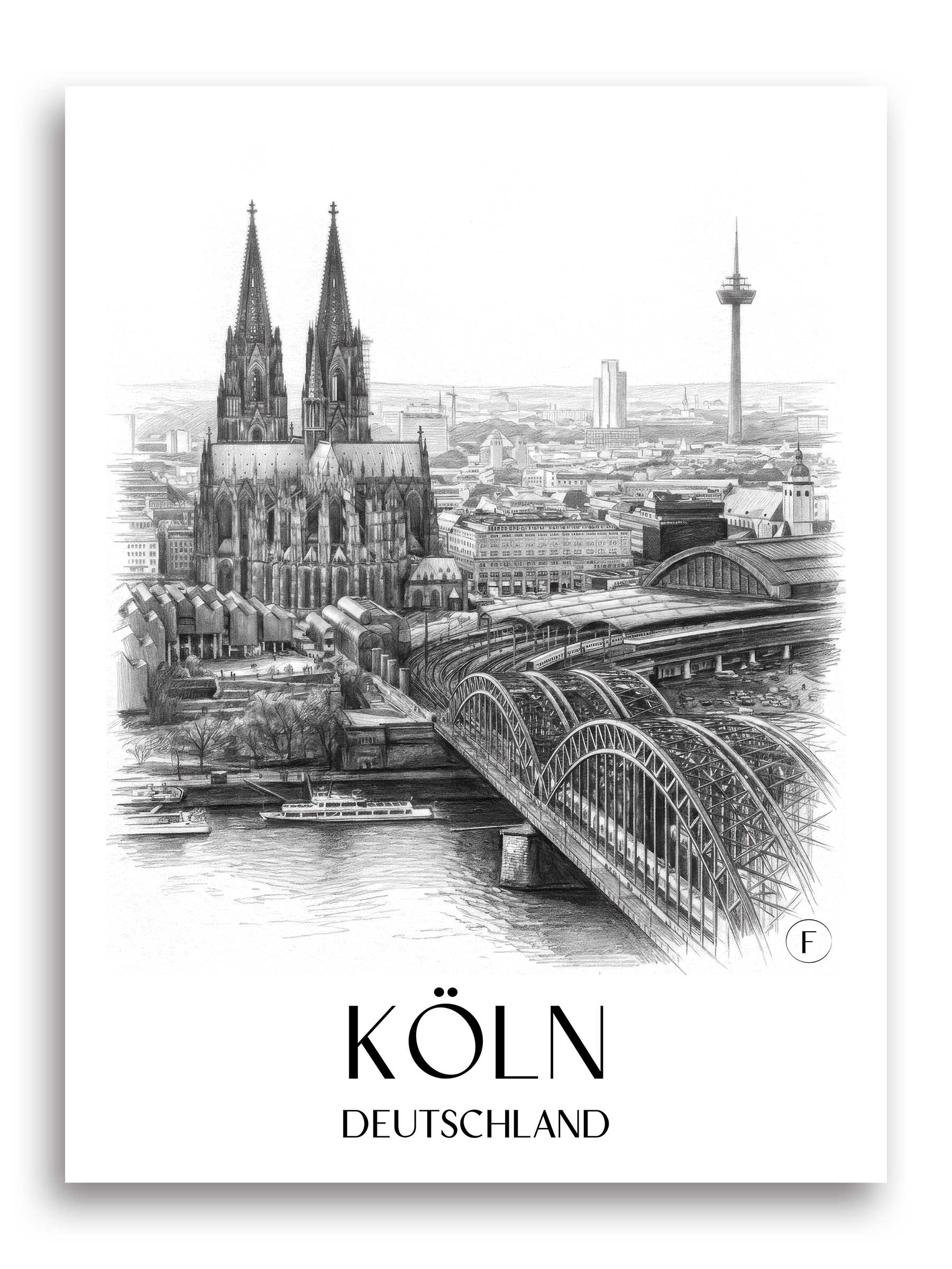 köln-deutschland-poster-bleistift-zeichnung-drawing