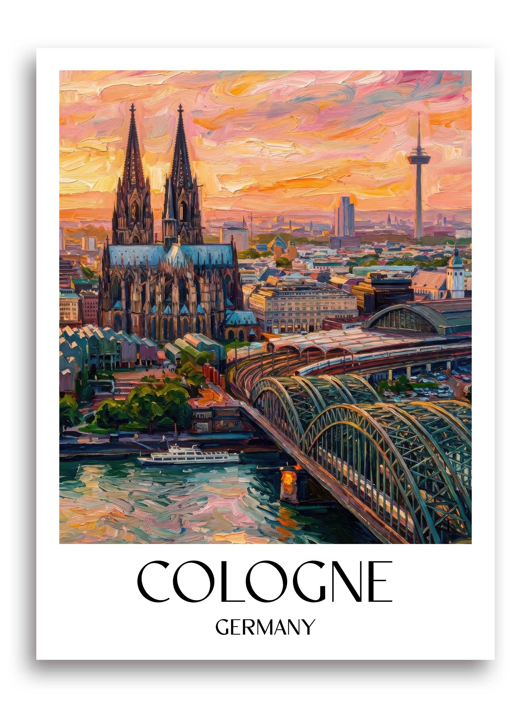 Köln Poster - - Deutschland Kunstdruck - Ölgemälde von A4 bis A1 - favplace