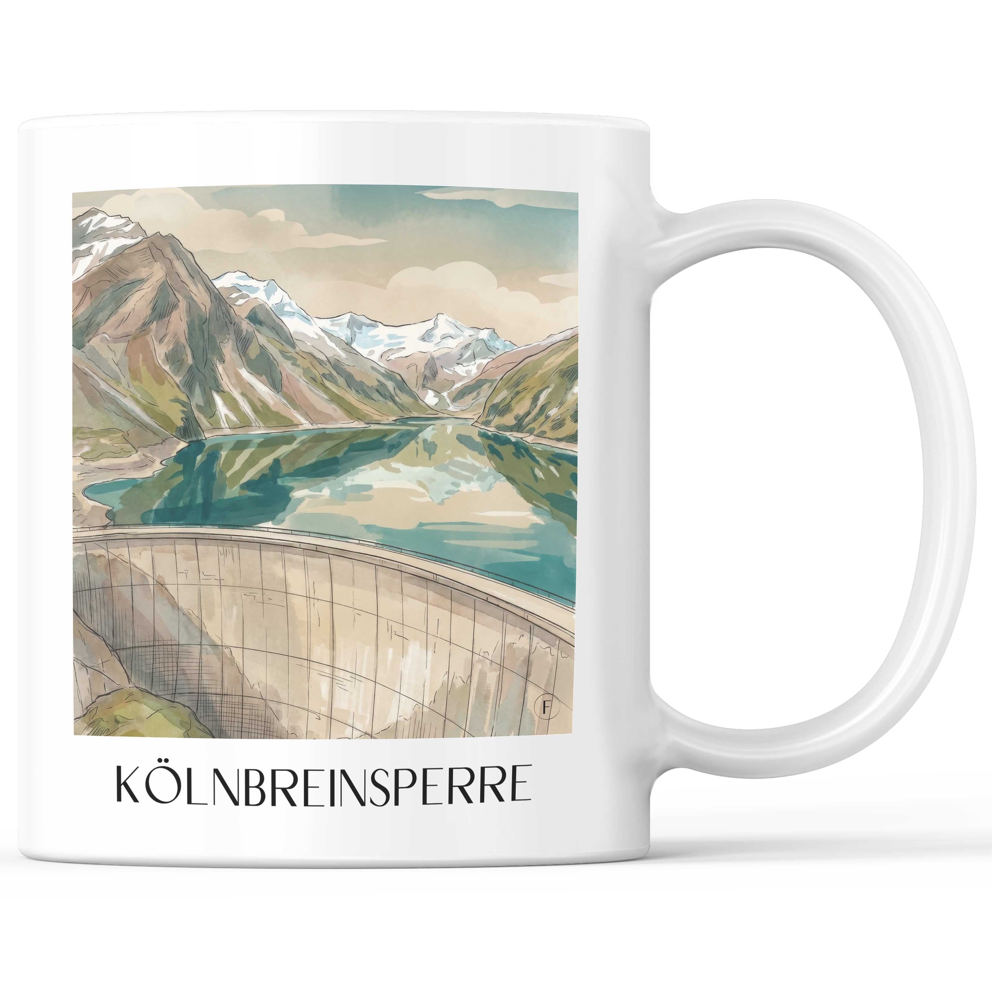 kölnbreinsperre-kärnten-österreich-kaffeebecher-aquarell