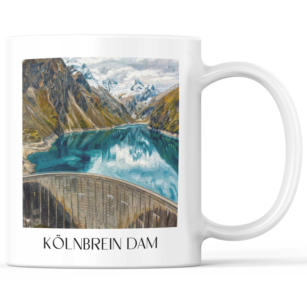 Kölnbreinsperre Kaffeebecher - Kärnten - Österreich Becher - Kaffeetasse im Ölgemälde Stil - favplace